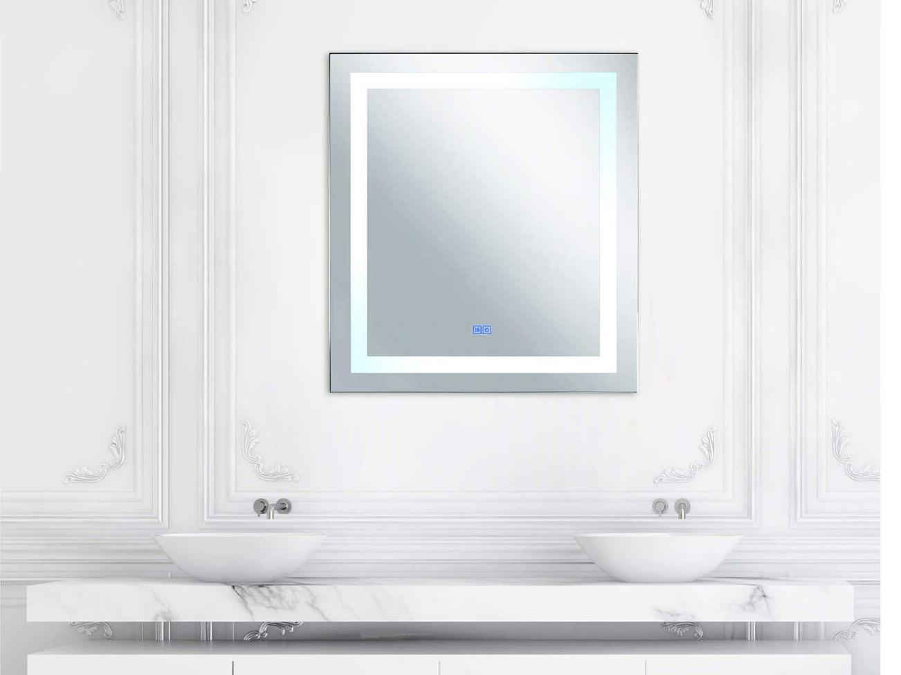 CWI Lighting Abril White Rectangular Wall Mirror