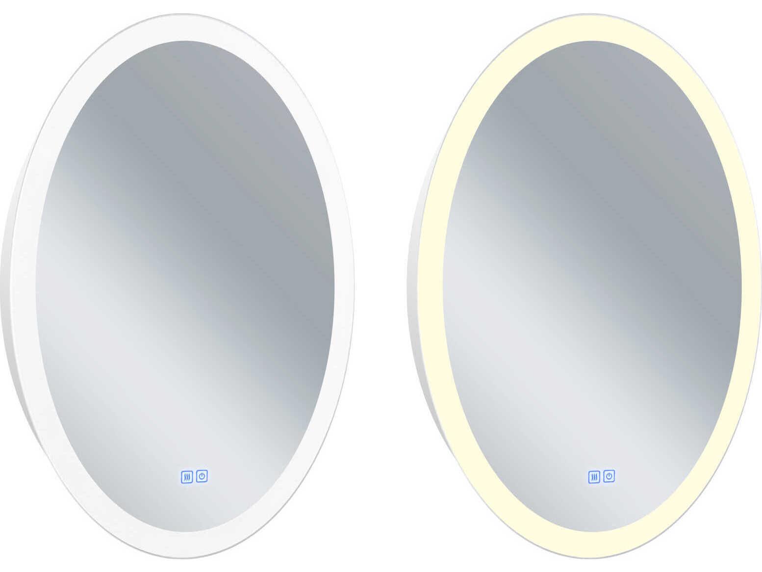 CWI Lighting Agostino White Oval Wall Mirror