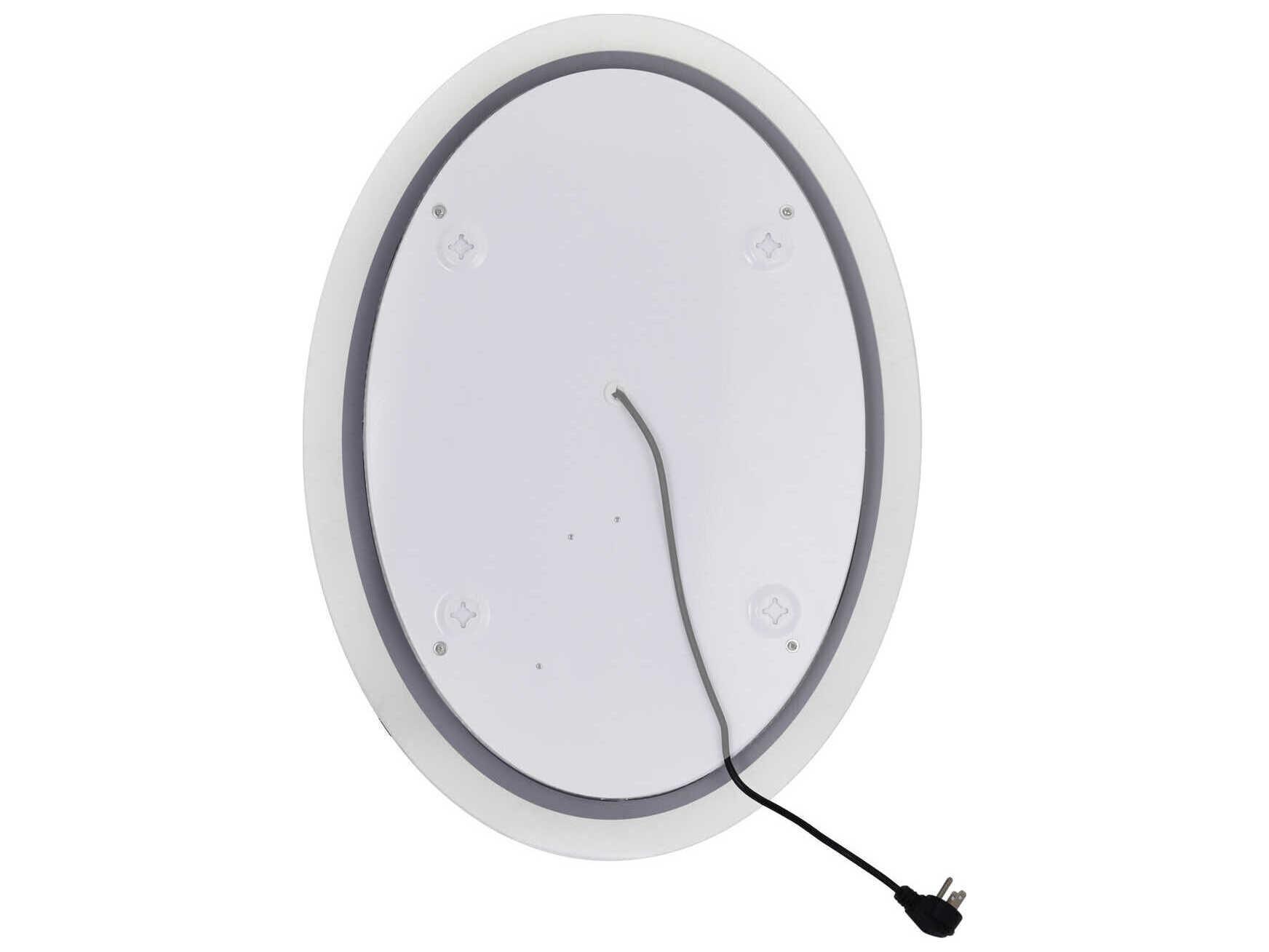 CWI Lighting Agostino White Oval Wall Mirror