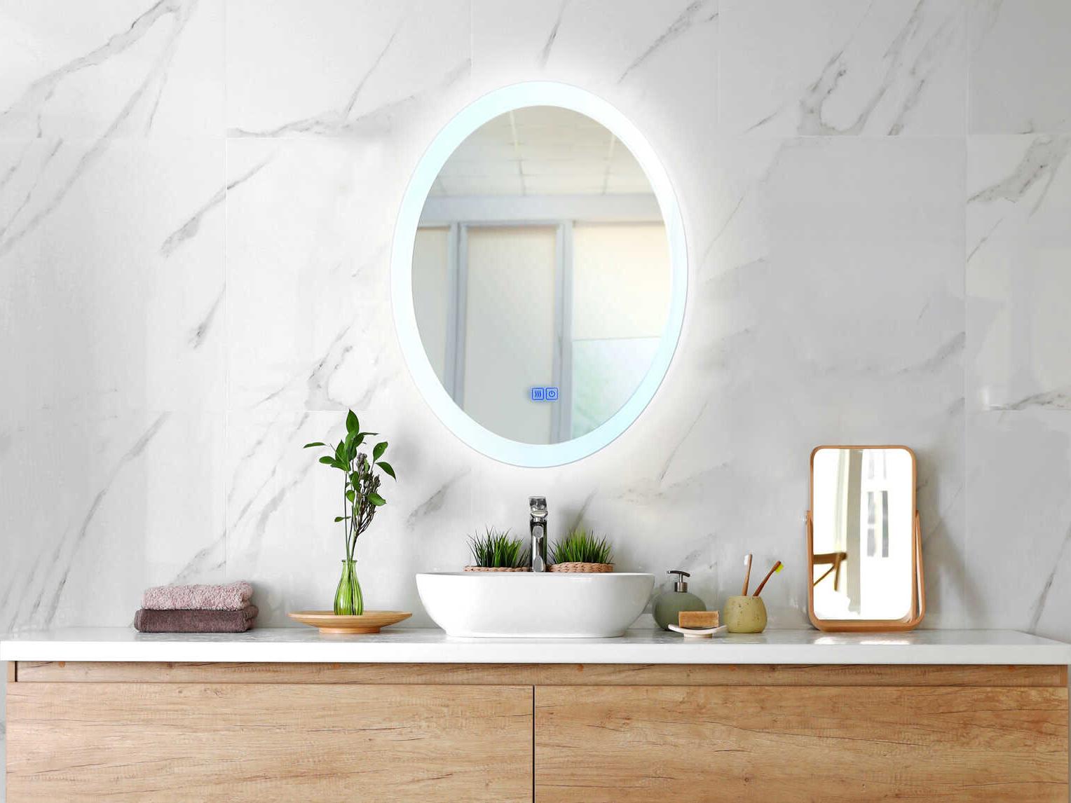 CWI Lighting Agostino White Oval Wall Mirror