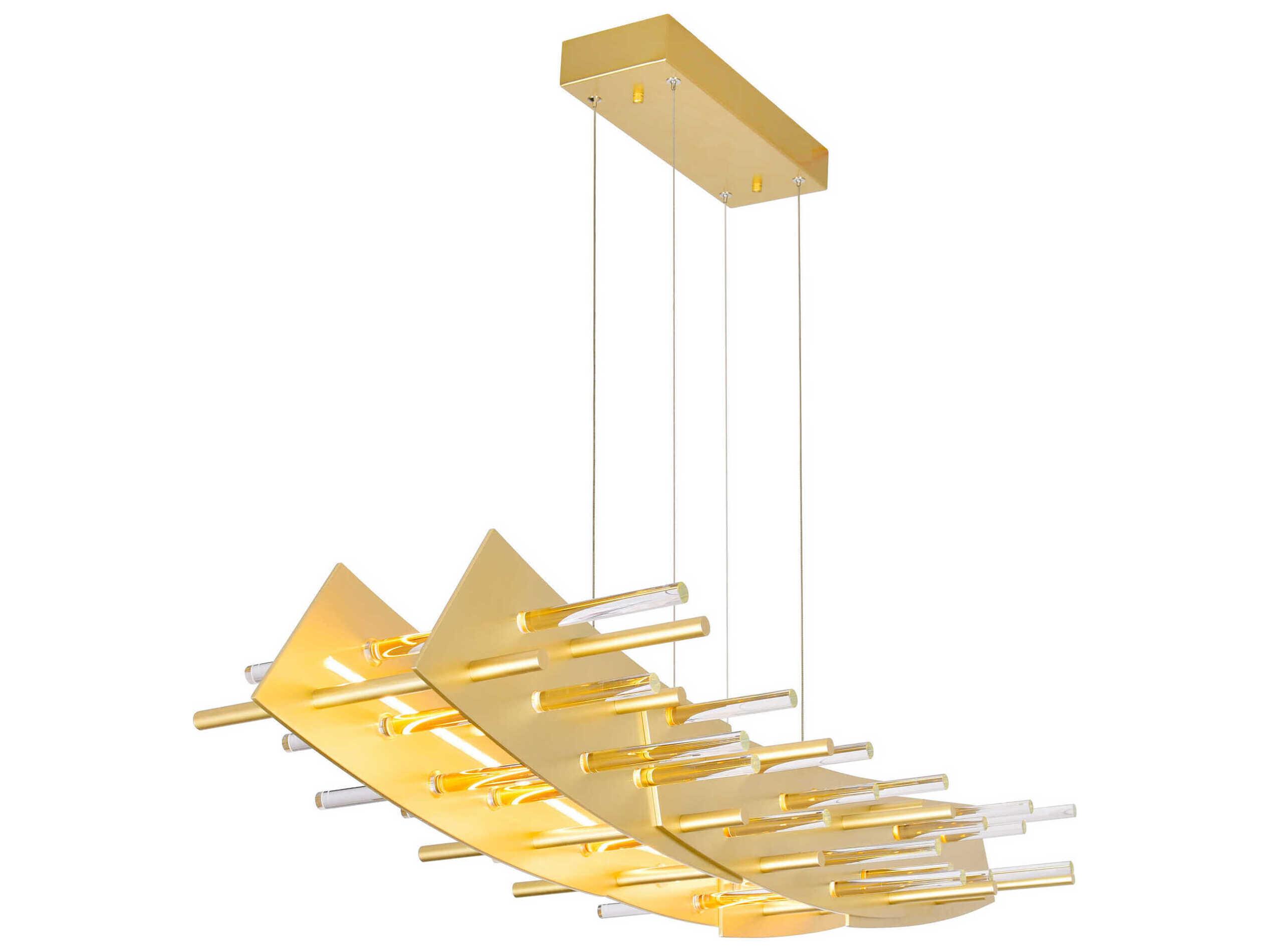 CWI Lighting Gondola Satin Gold Linear Island Pendant