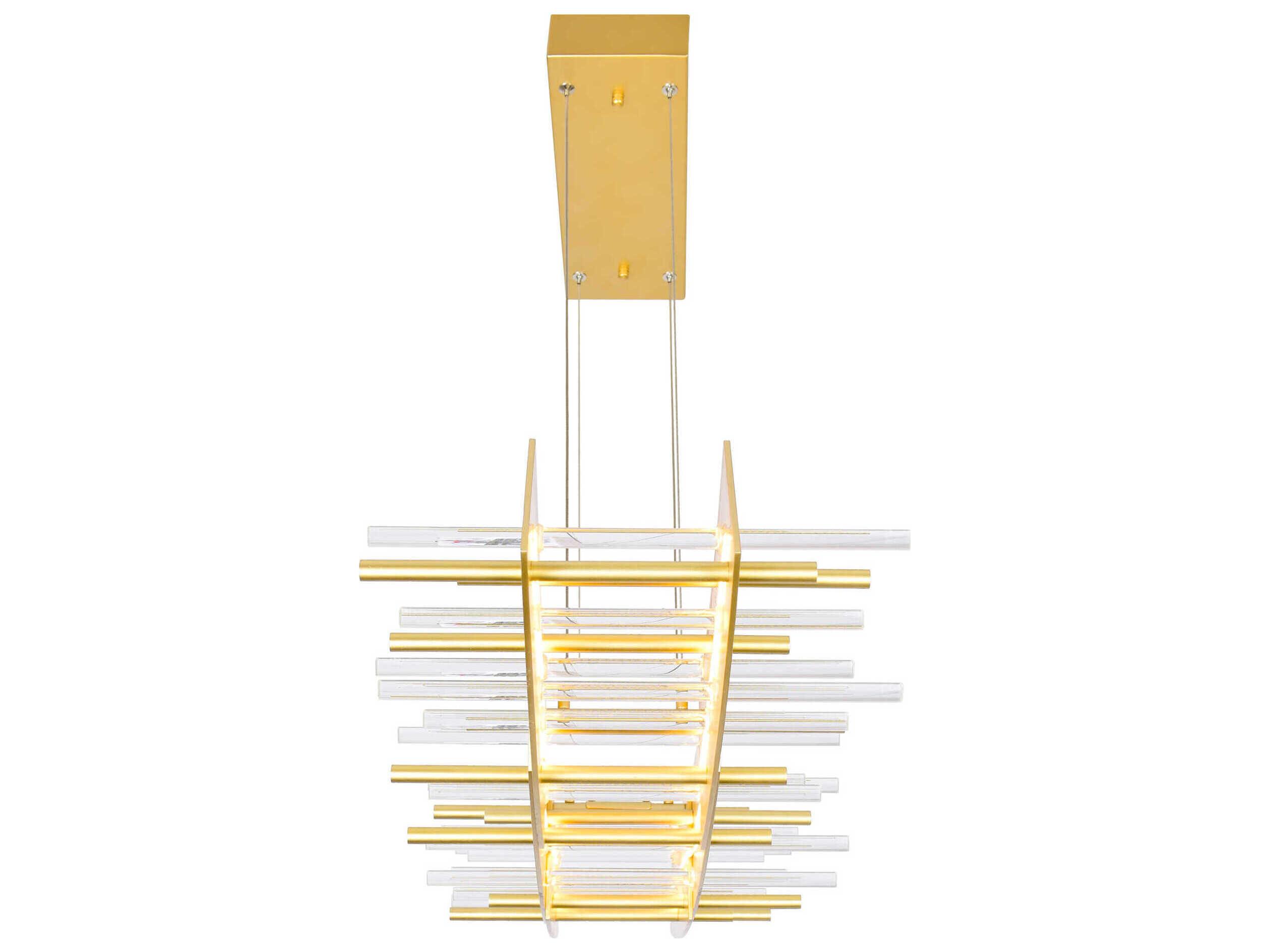 CWI Lighting Gondola Satin Gold Linear Island Pendant