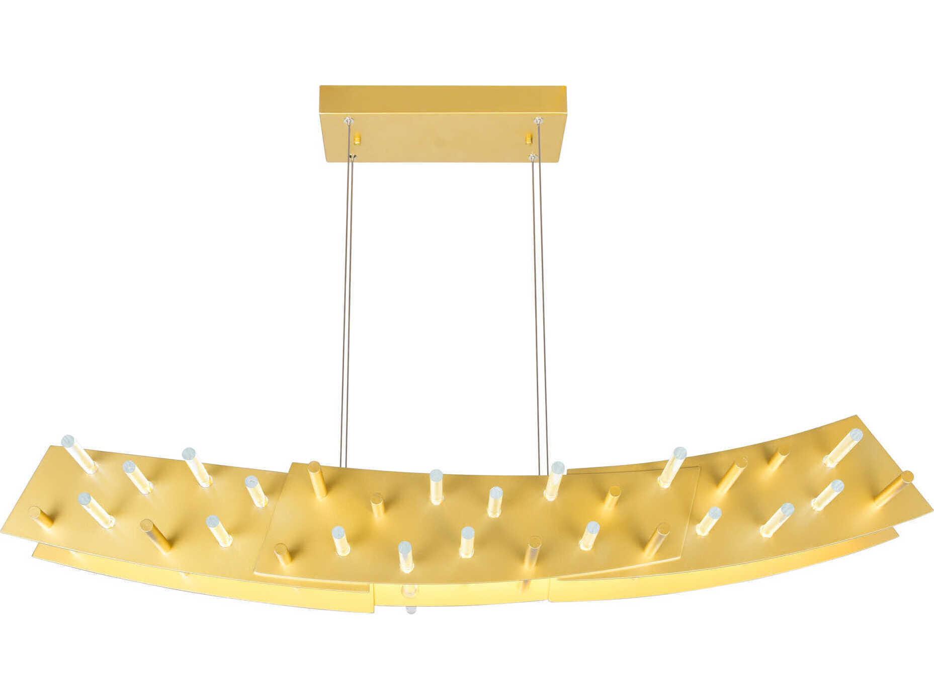 CWI Lighting Gondola Satin Gold Linear Island Pendant
