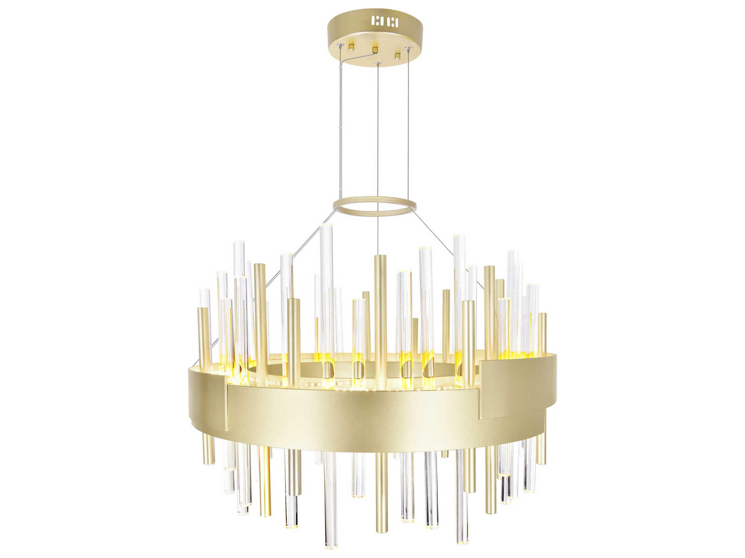 CWI Lighting Millipede Satin Gold Linear Round Pendant