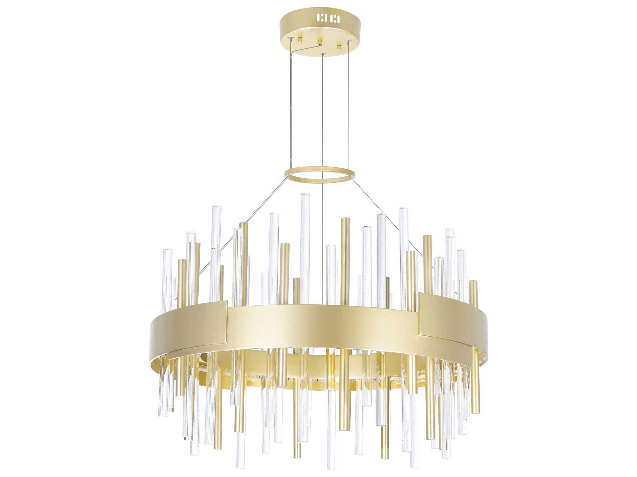 CWI Lighting Millipede Satin Gold Linear Round Pendant