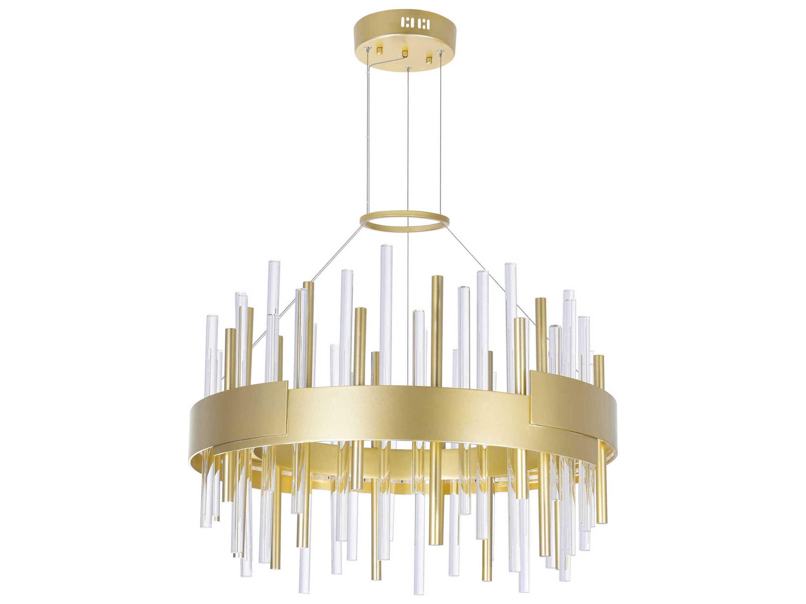 CWI Lighting Millipede Satin Gold Linear Round Pendant