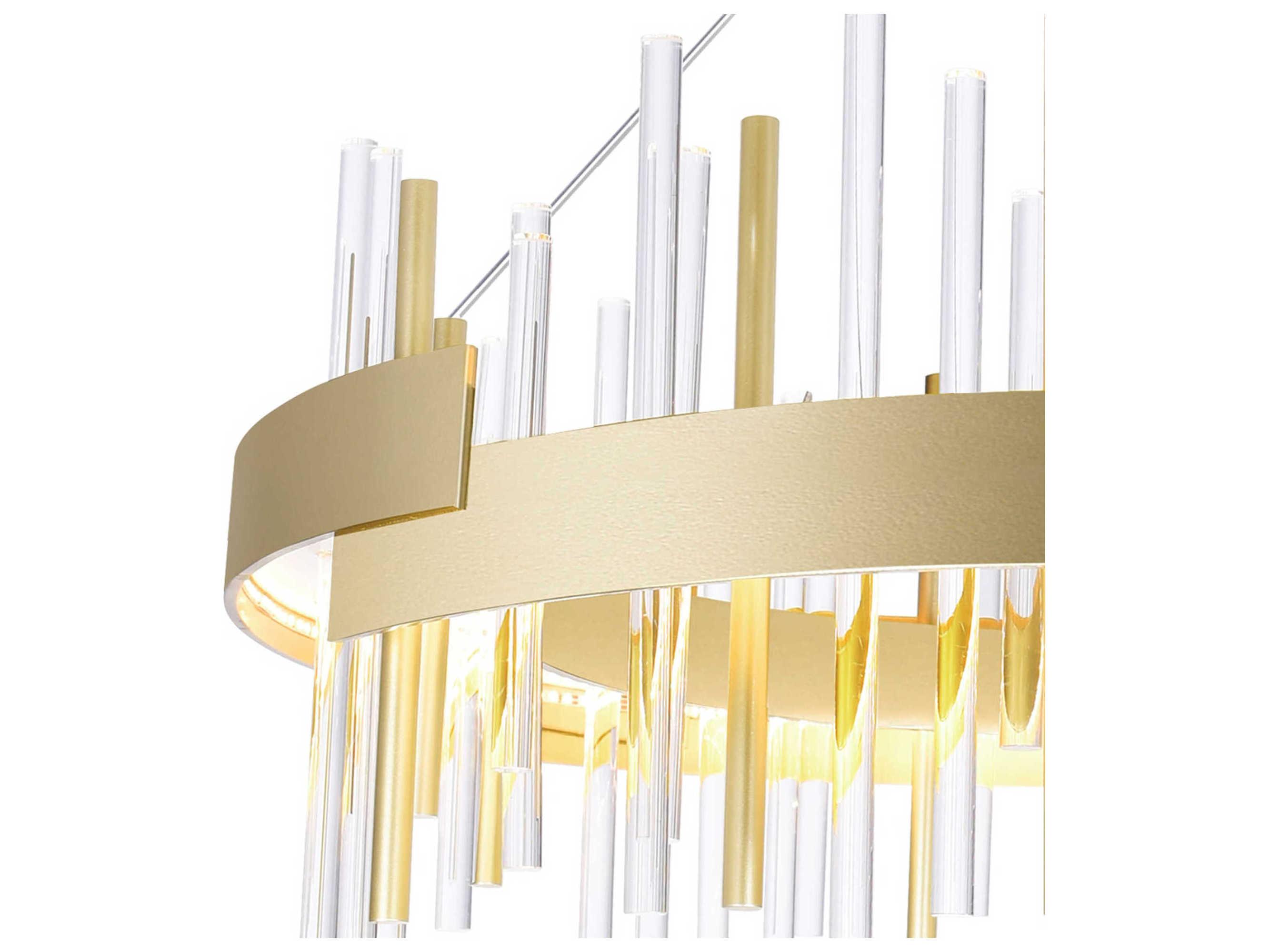 CWI Lighting Millipede Satin Gold Linear Round Pendant