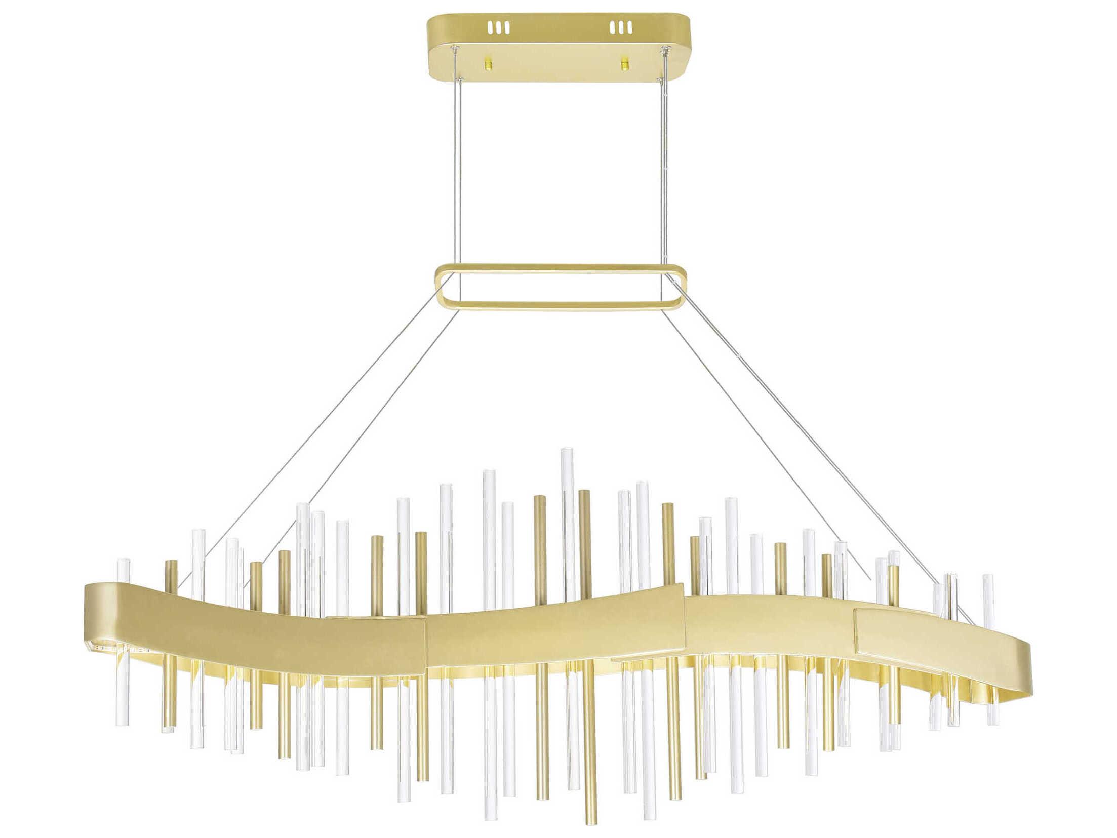 CWI Lighting Millipede Satin Gold Linear Island Pendant