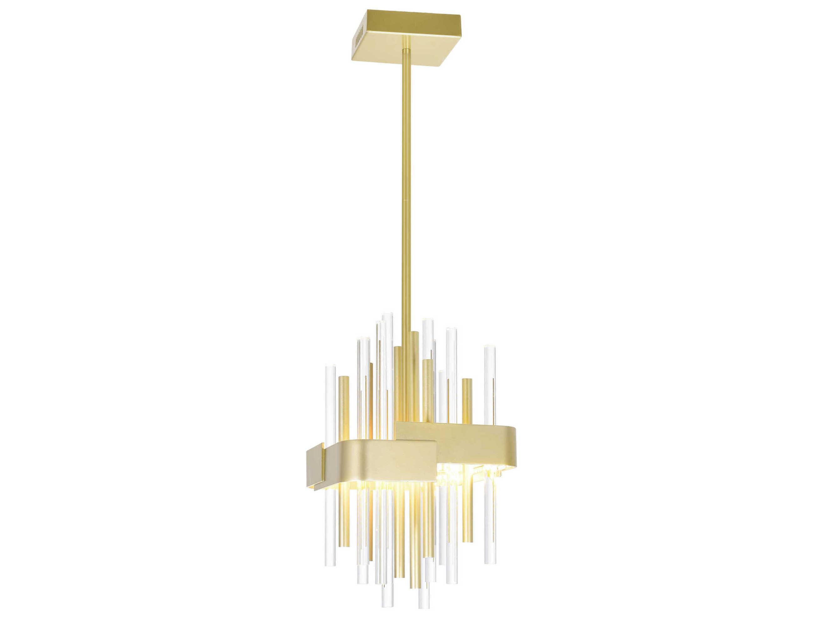 CWI Lighting Millipede Satin Gold Linear Mini Pendant