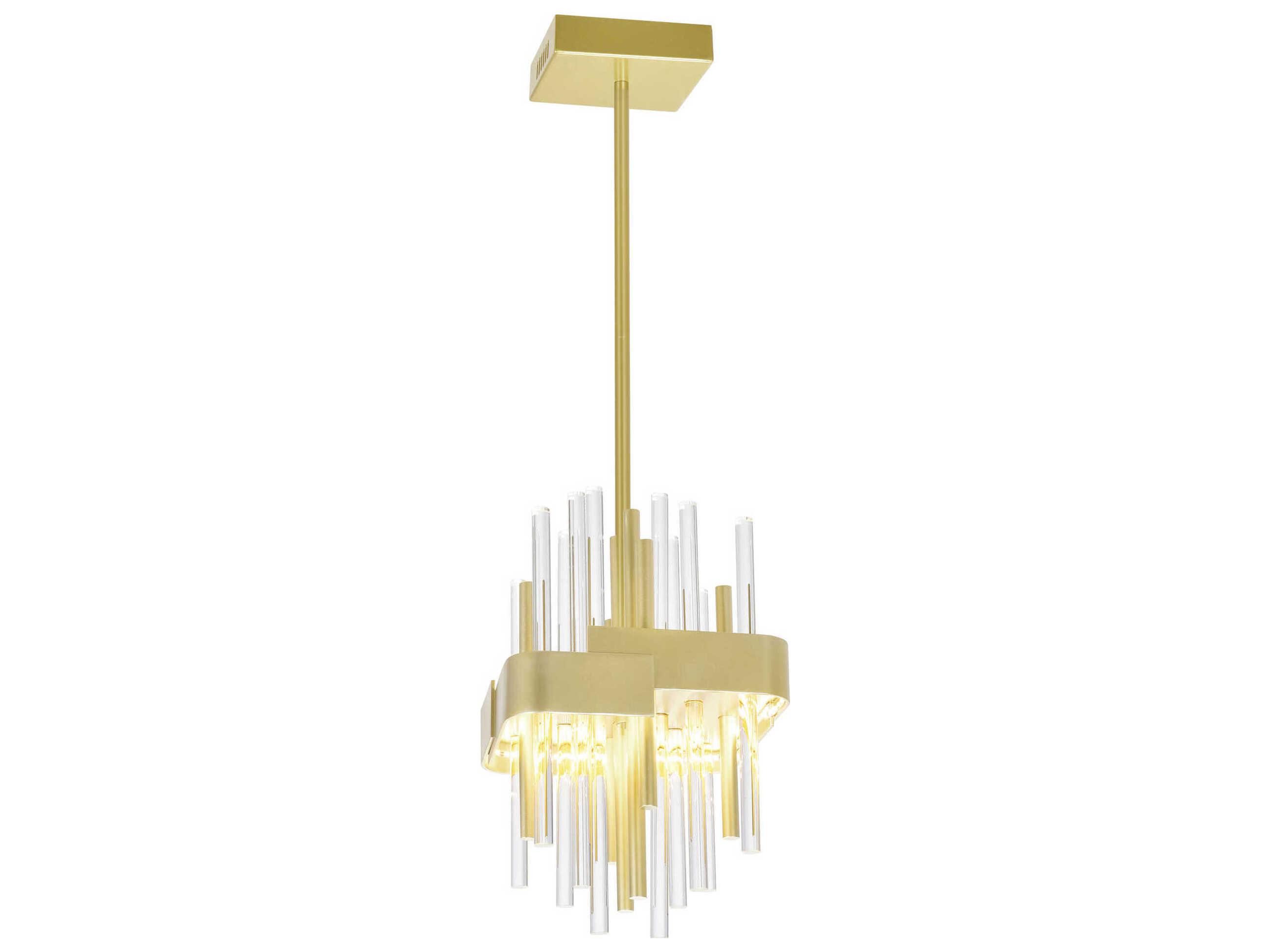 CWI Lighting Millipede Satin Gold Linear Mini Pendant