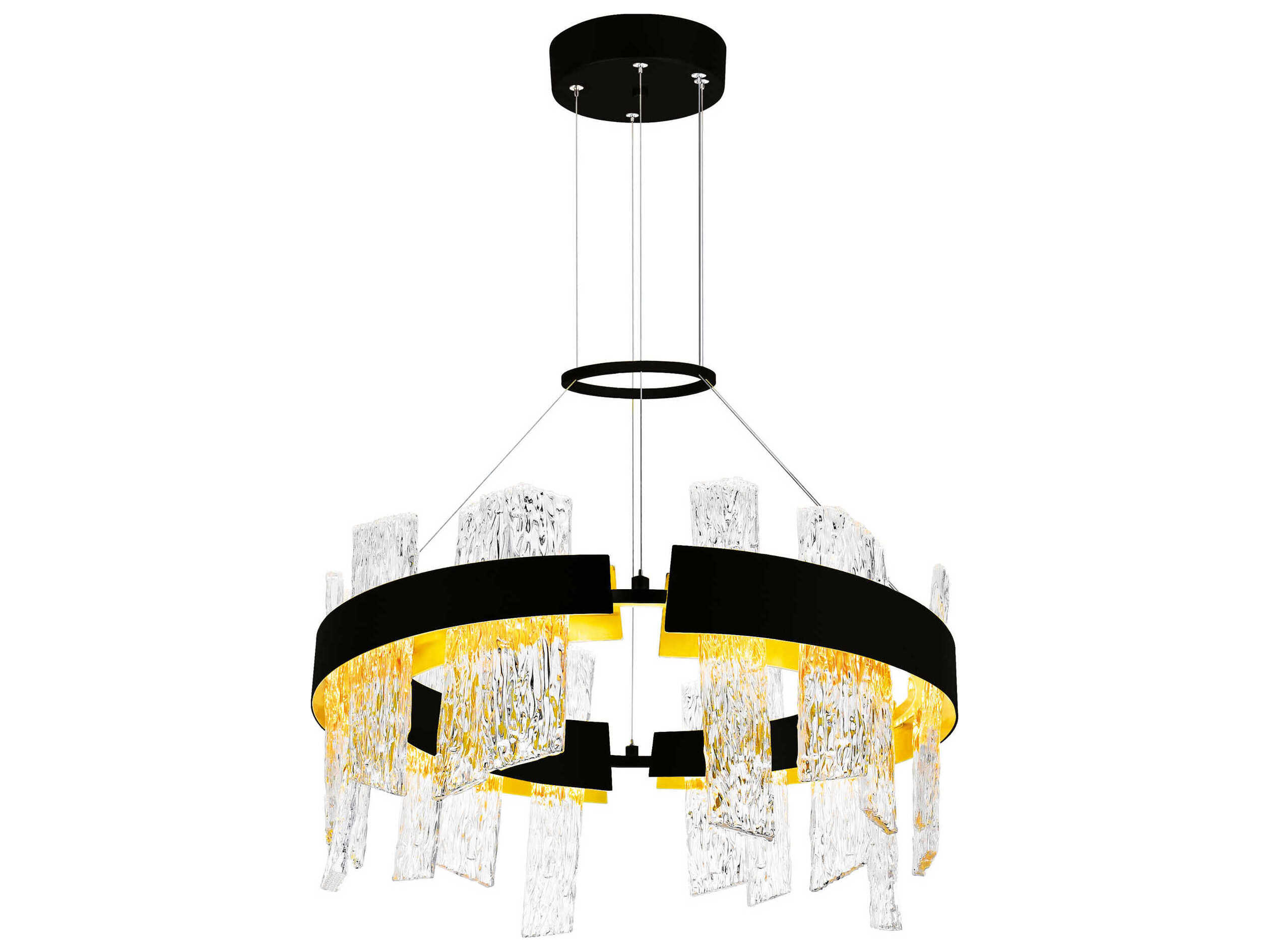 CWI Lighting Guadiana Black Satin Gold Round Pendant