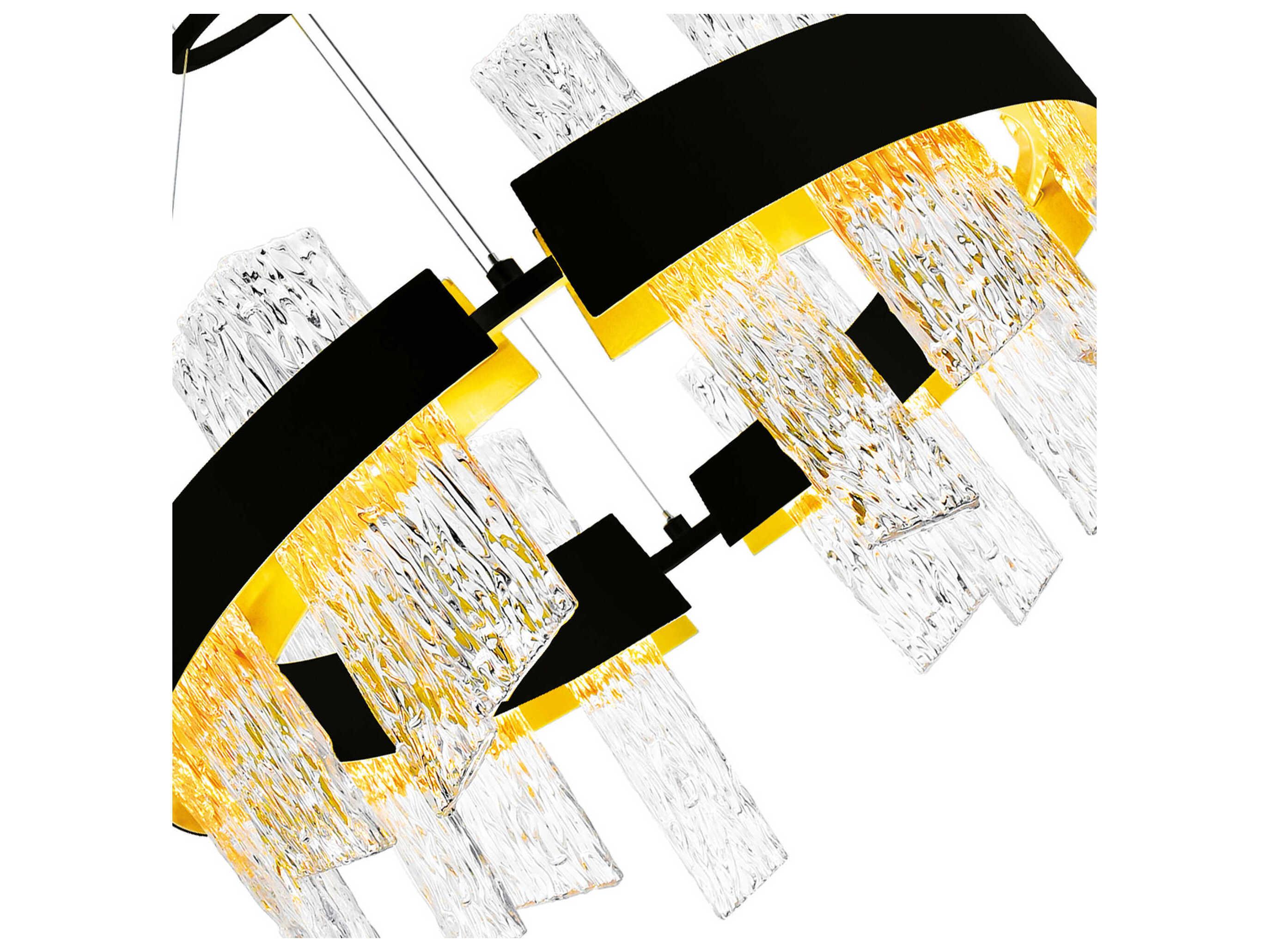 CWI Lighting Guadiana Black Satin Gold Round Pendant