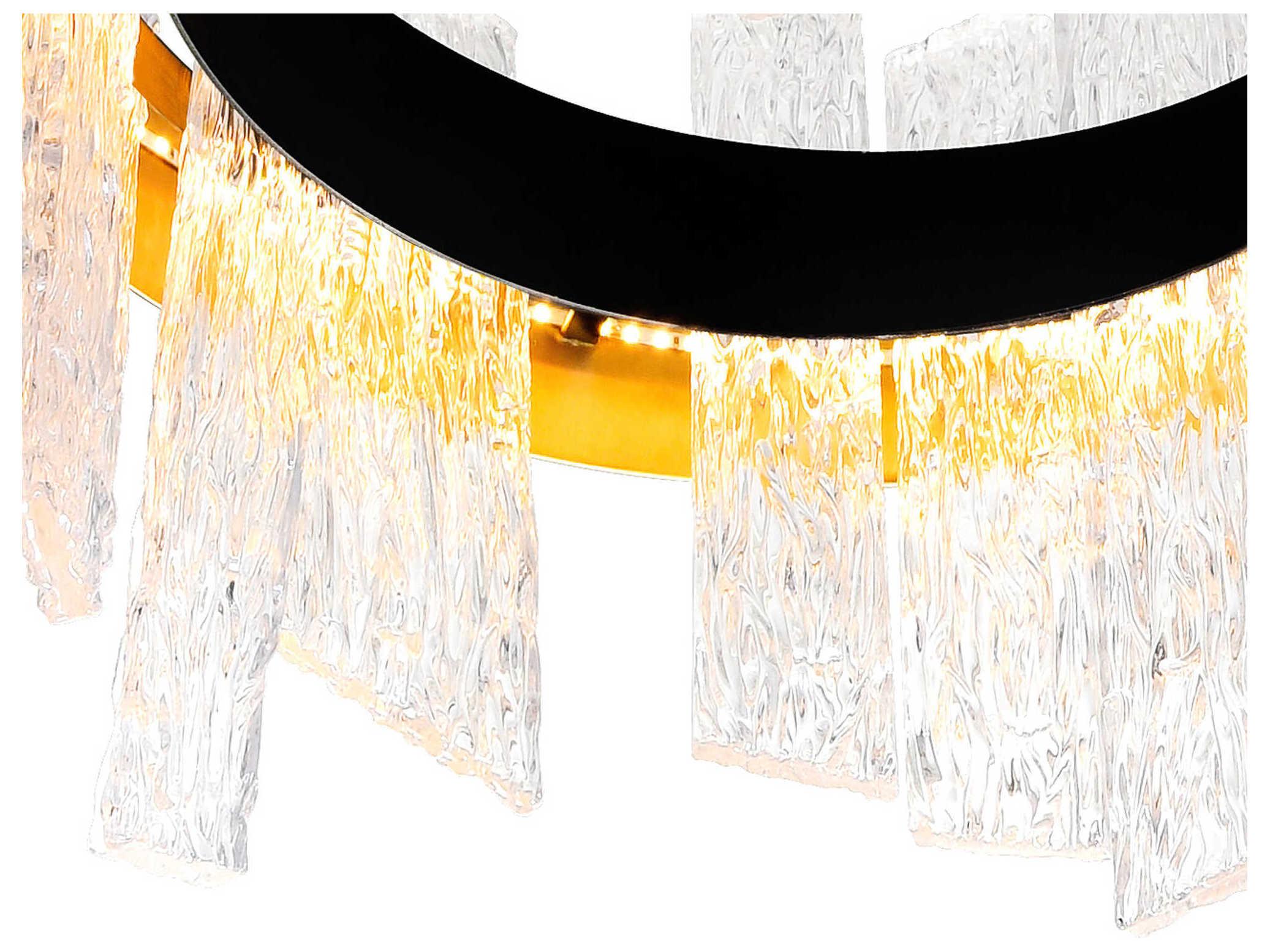 CWI Lighting Guadiana Black Satin Gold Round Pendant