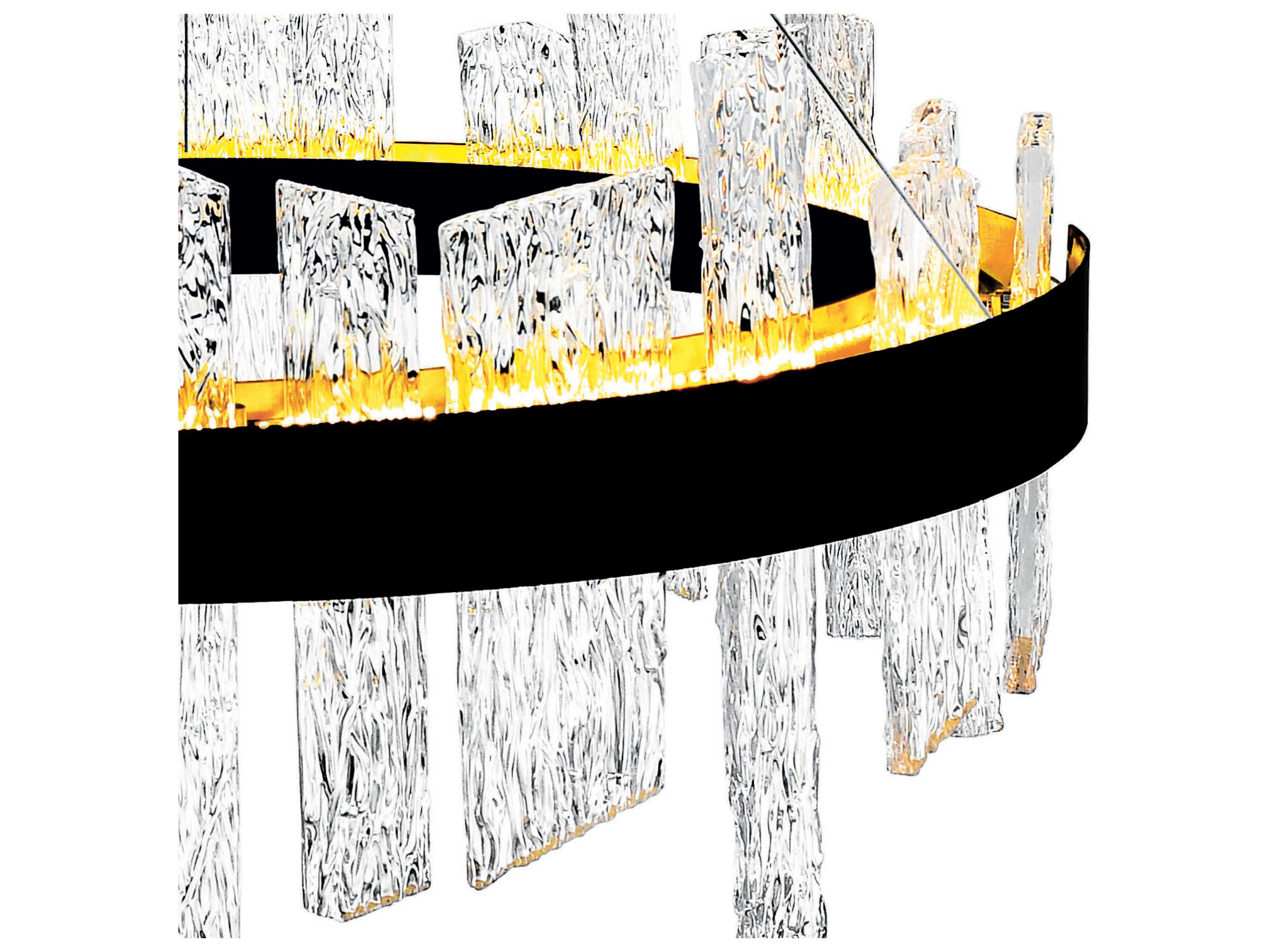 CWI Lighting Guadiana Black Satin Gold Round Pendant