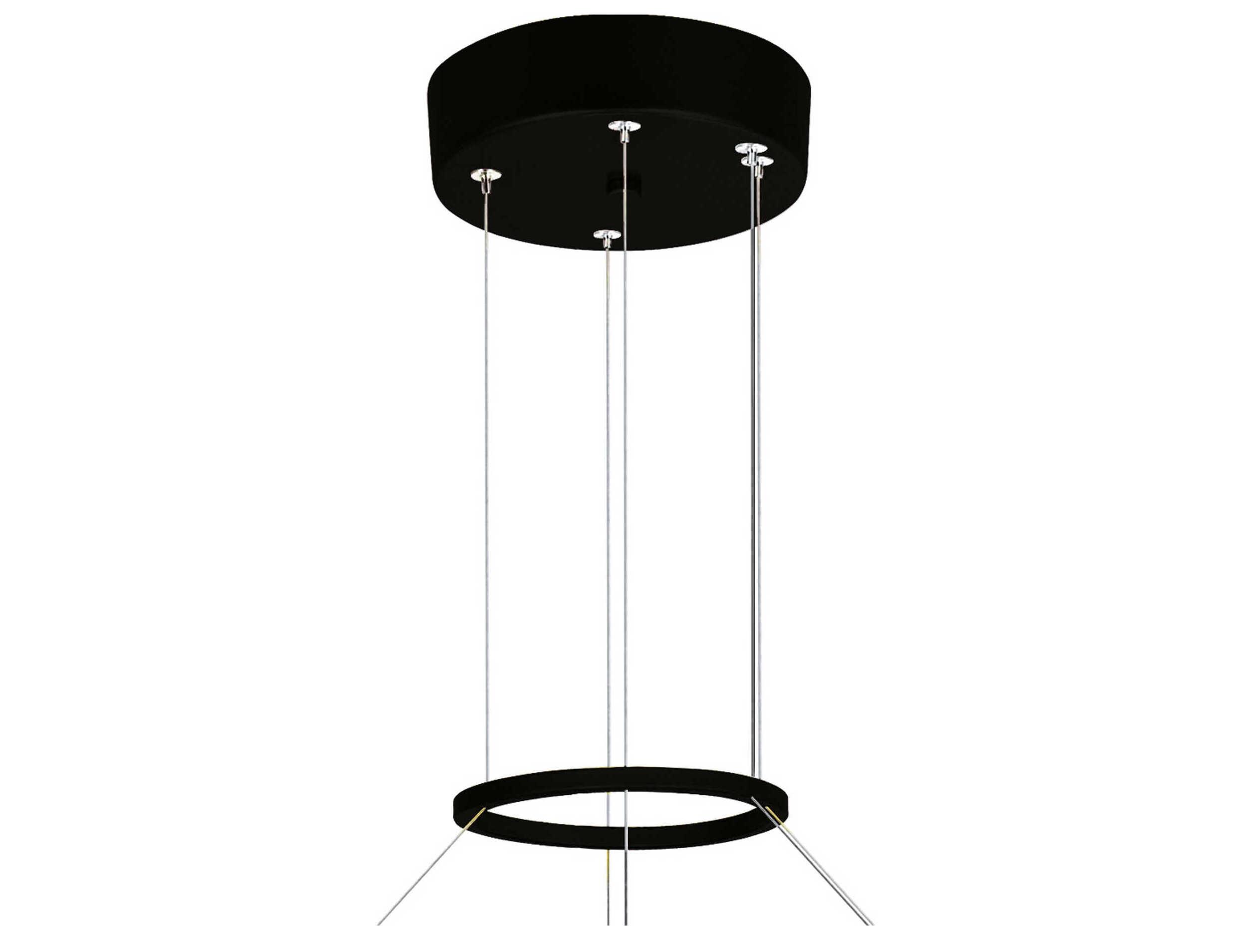 CWI Lighting Guadiana Black Satin Gold Round Pendant