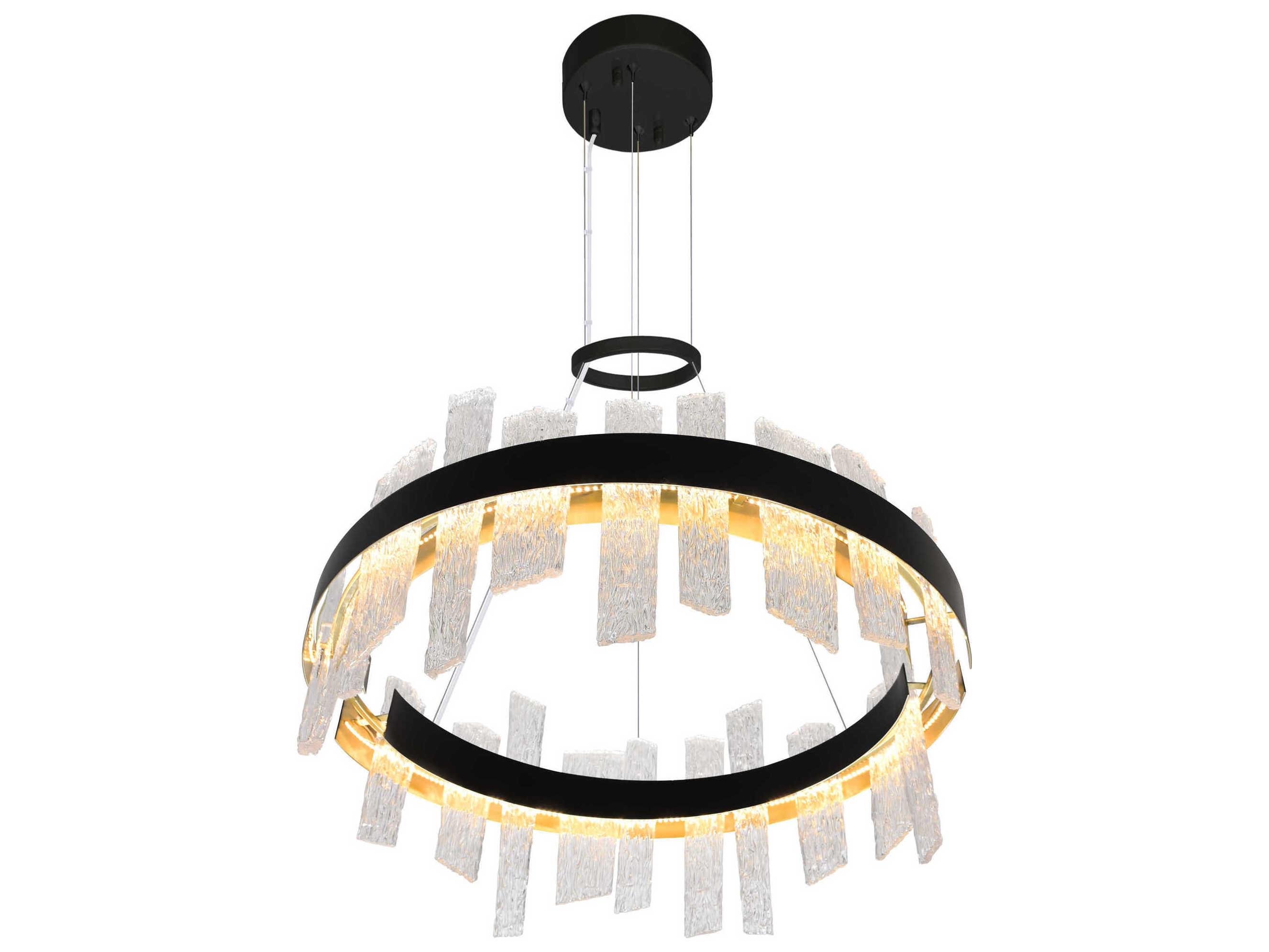 CWI Lighting Guadiana Black Satin Gold Round Pendant