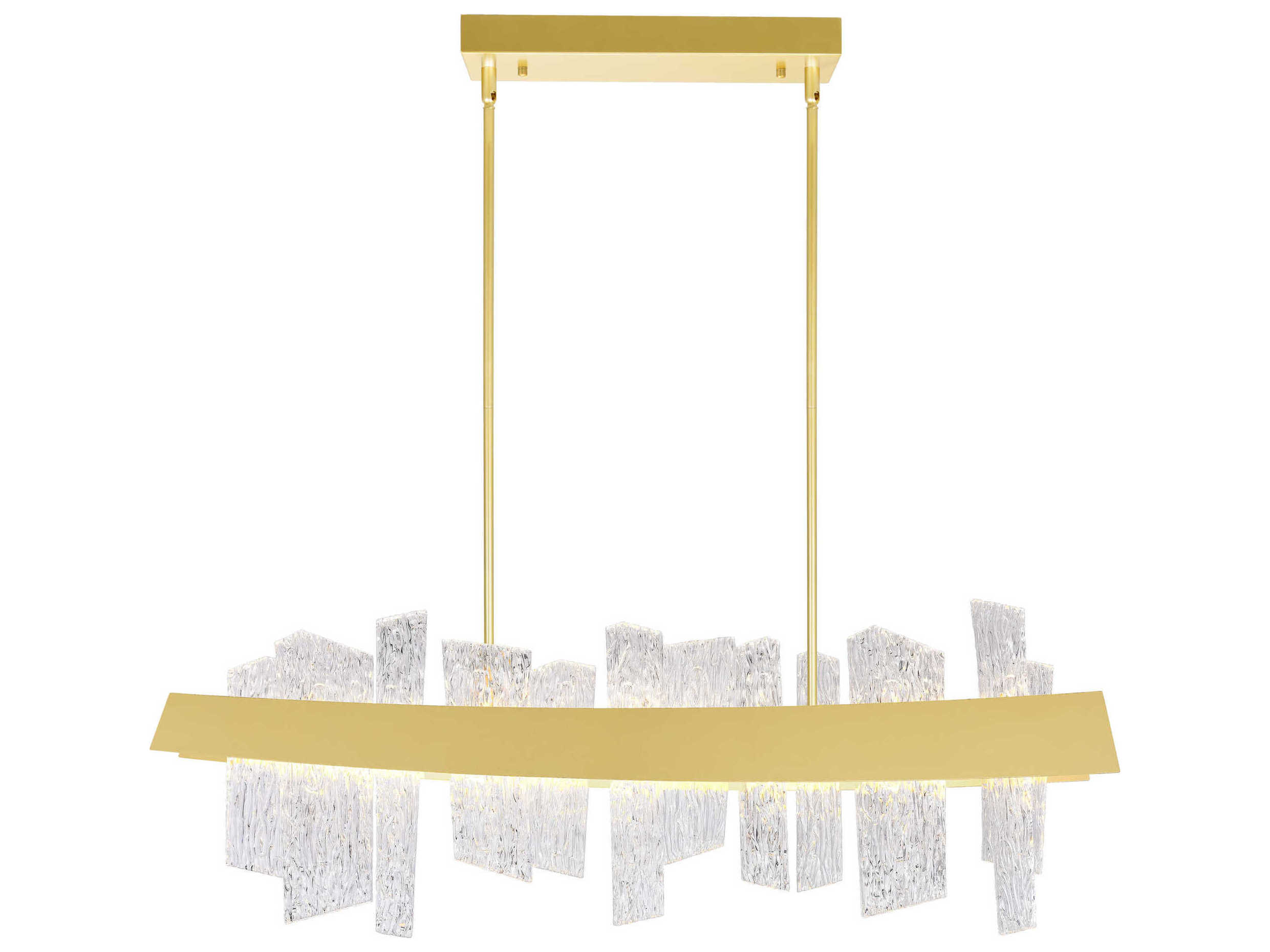 CWI Lighting Guadiana Satin Gold Linear Island Pendant