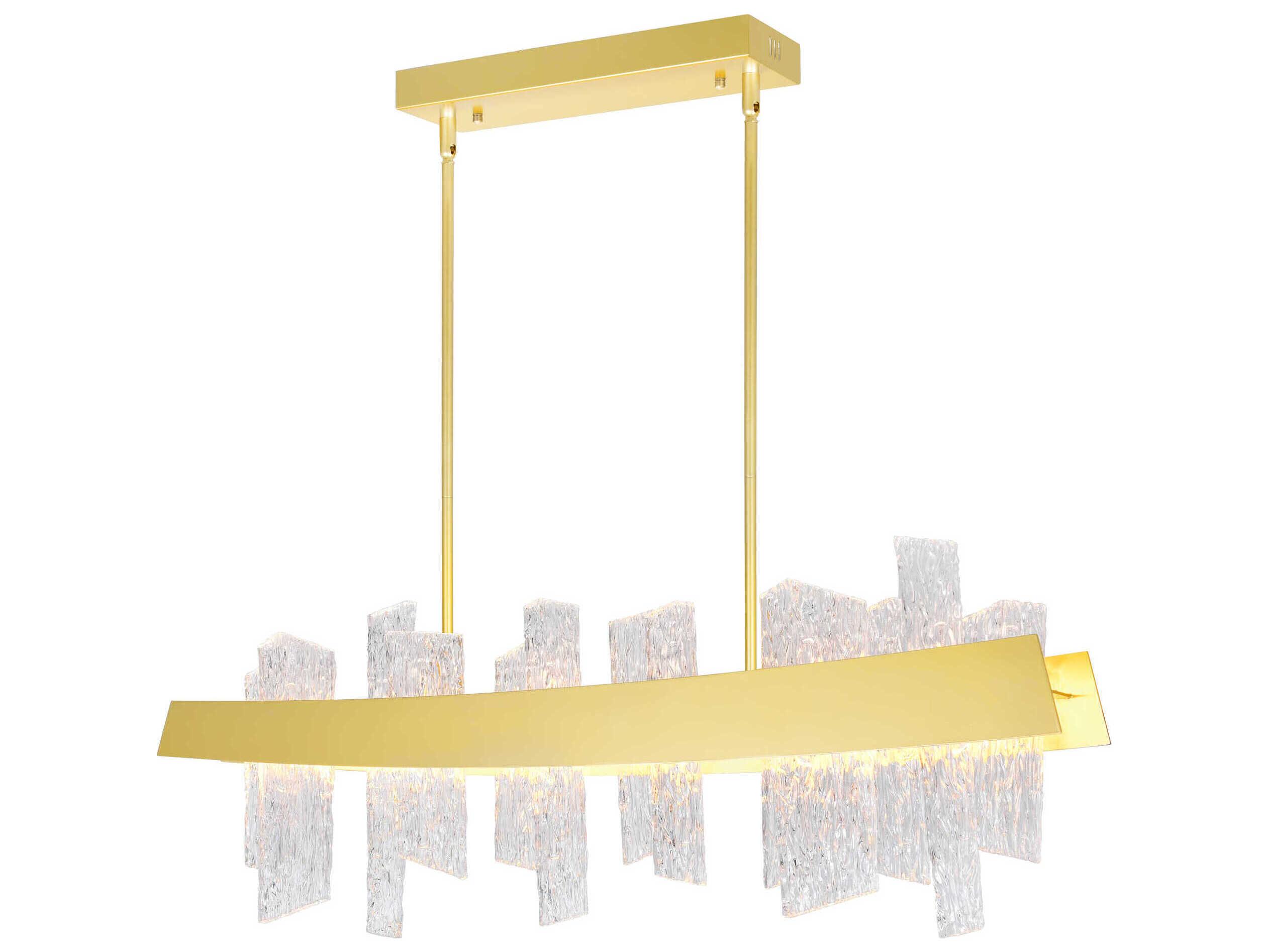 CWI Lighting Guadiana Satin Gold Linear Island Pendant