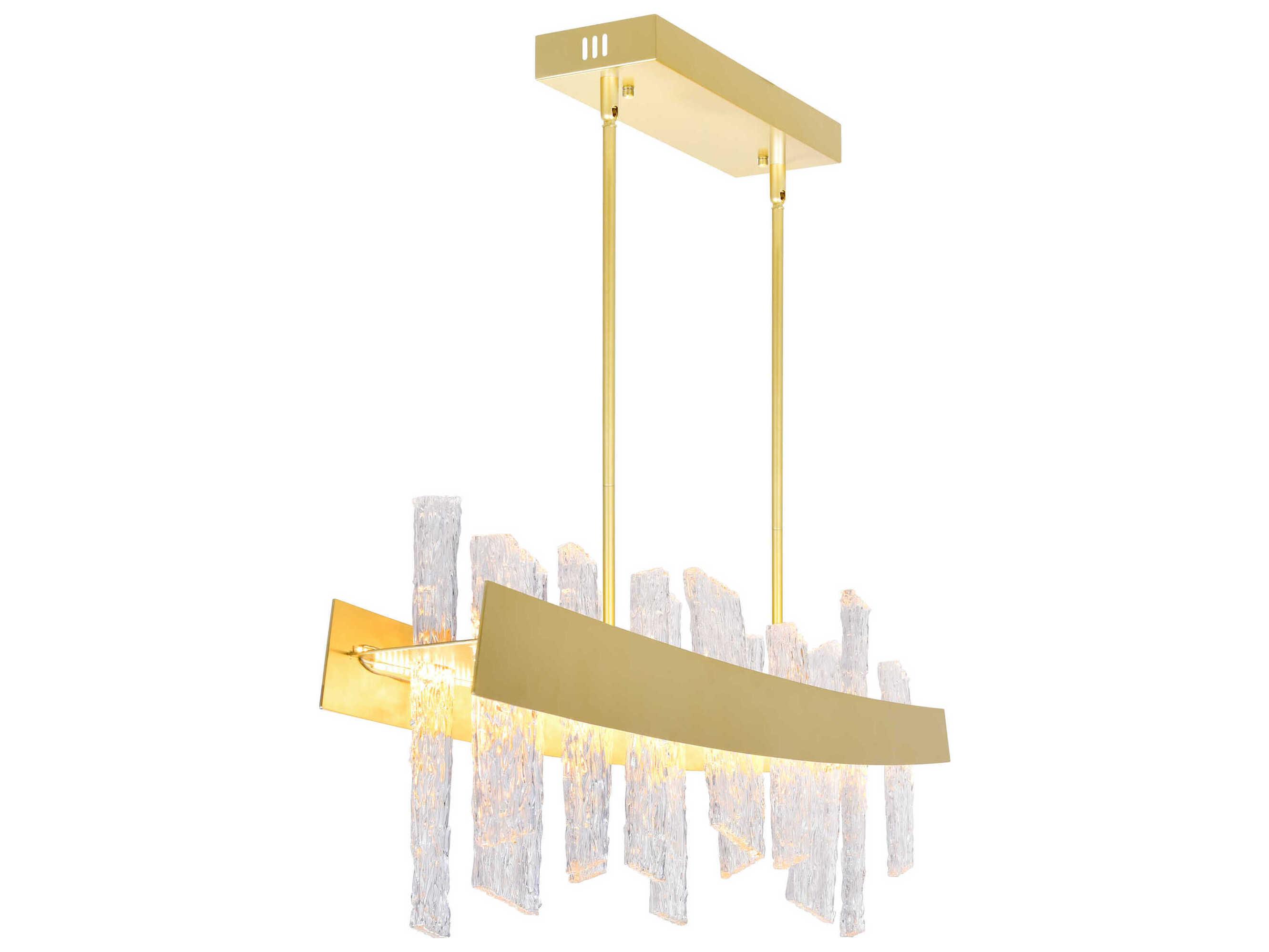 CWI Lighting Guadiana Satin Gold Linear Island Pendant