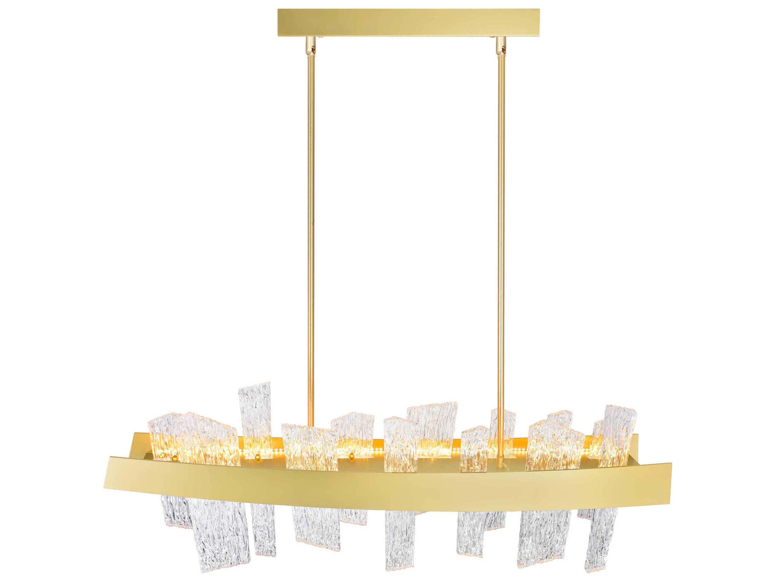 CWI Lighting Guadiana Satin Gold Linear Island Pendant