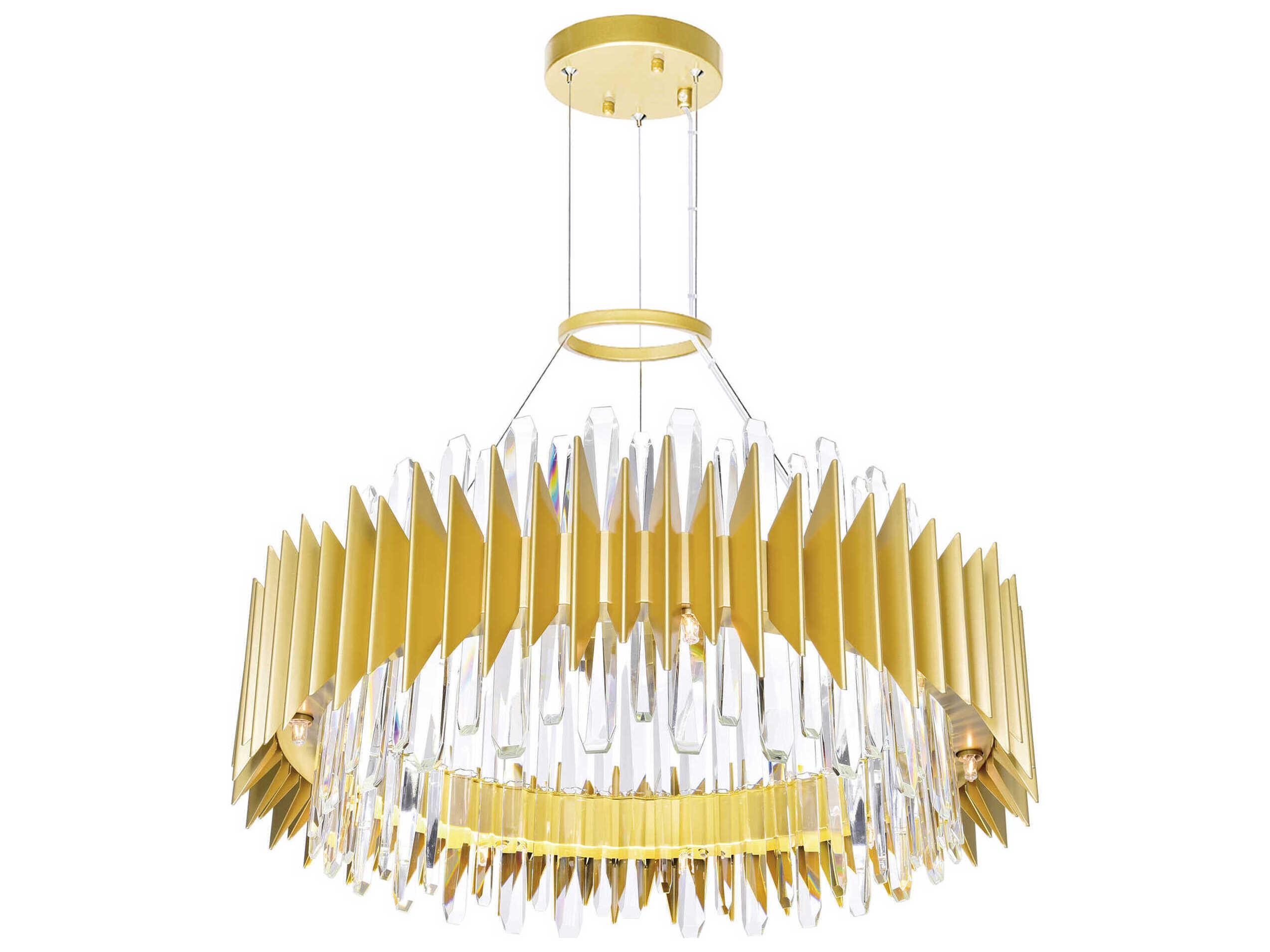 CWI Lighting Cityscape 18-Light Satin Gold Round Chandelier