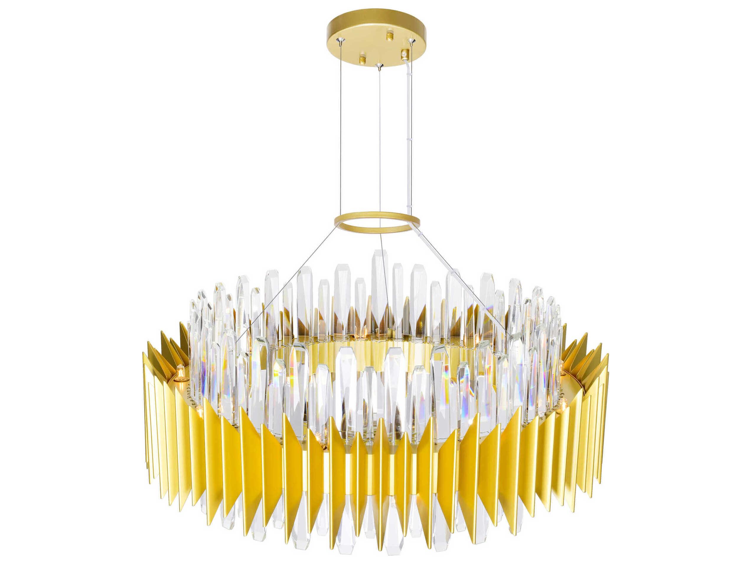 CWI Lighting Cityscape 18-Light Satin Gold Round Chandelier