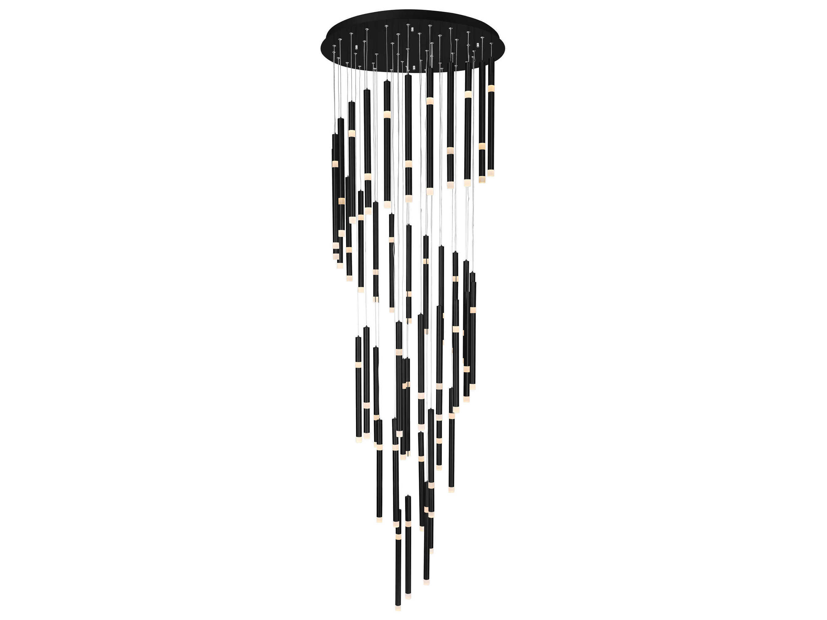 CWI Lighting Flute Black Linear Pendant