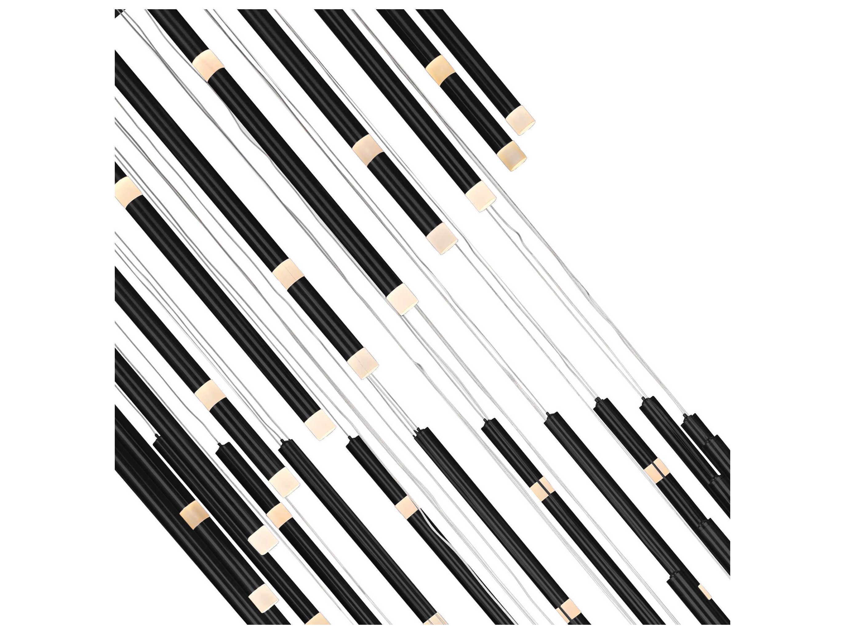 CWI Lighting Flute Black Linear Pendant