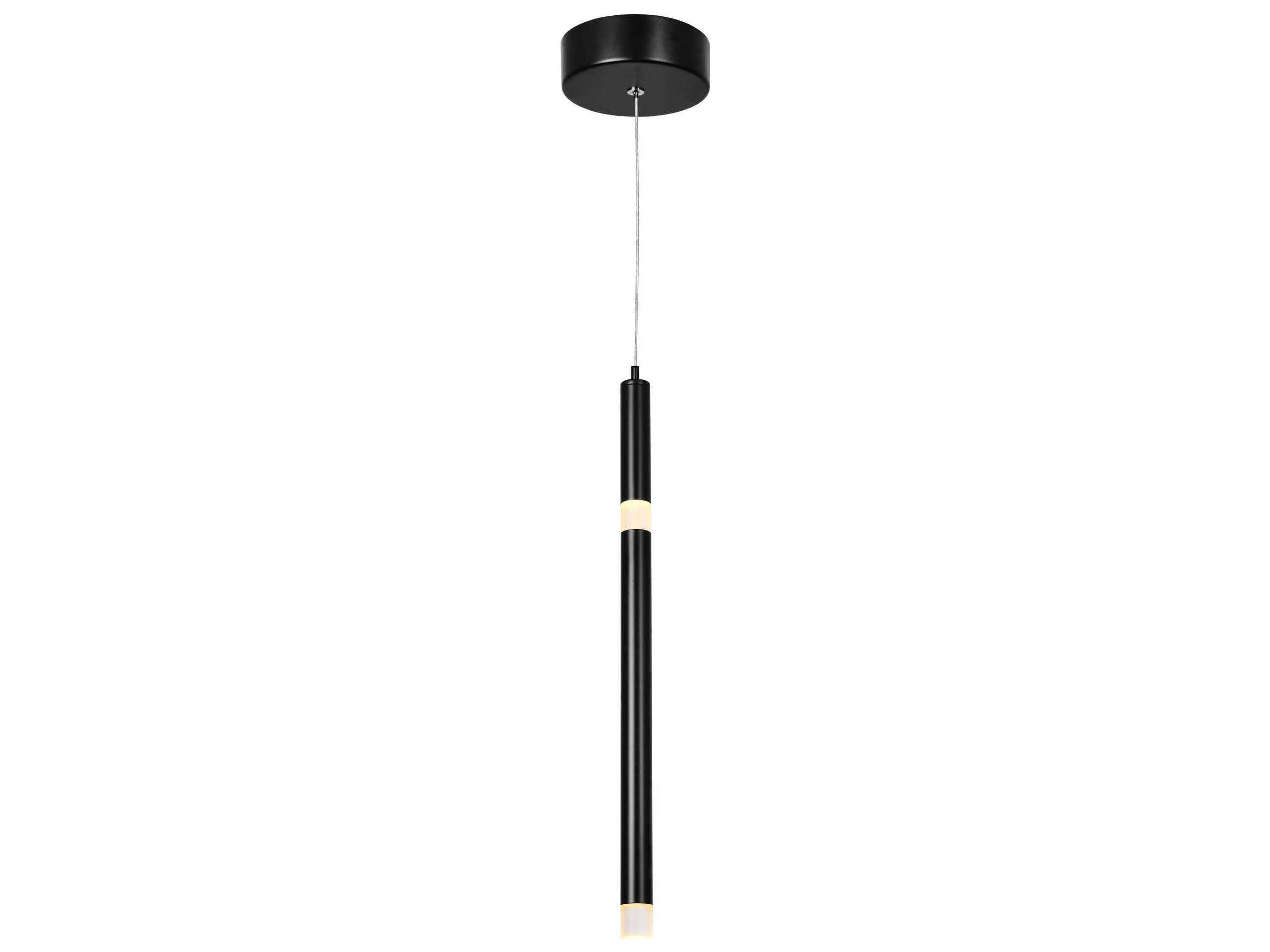 CWI Lighting Flute Black Linear Mini Pendant
