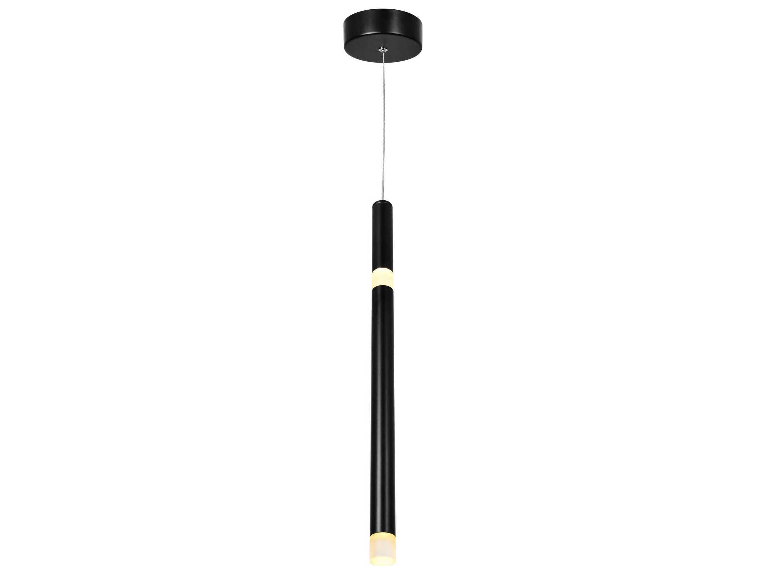 CWI Lighting Flute Black Linear Mini Pendant