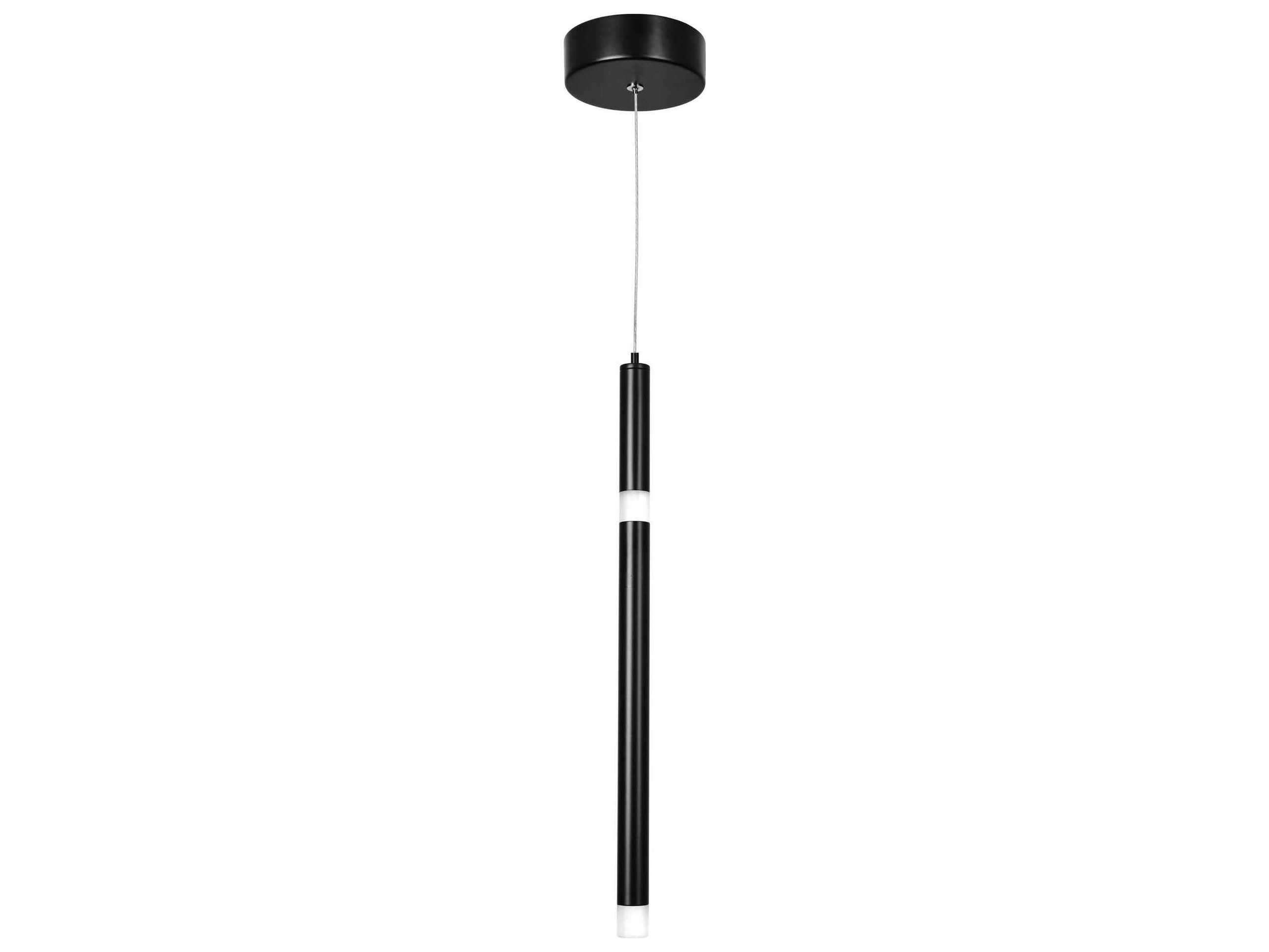 CWI Lighting Flute Black Linear Mini Pendant