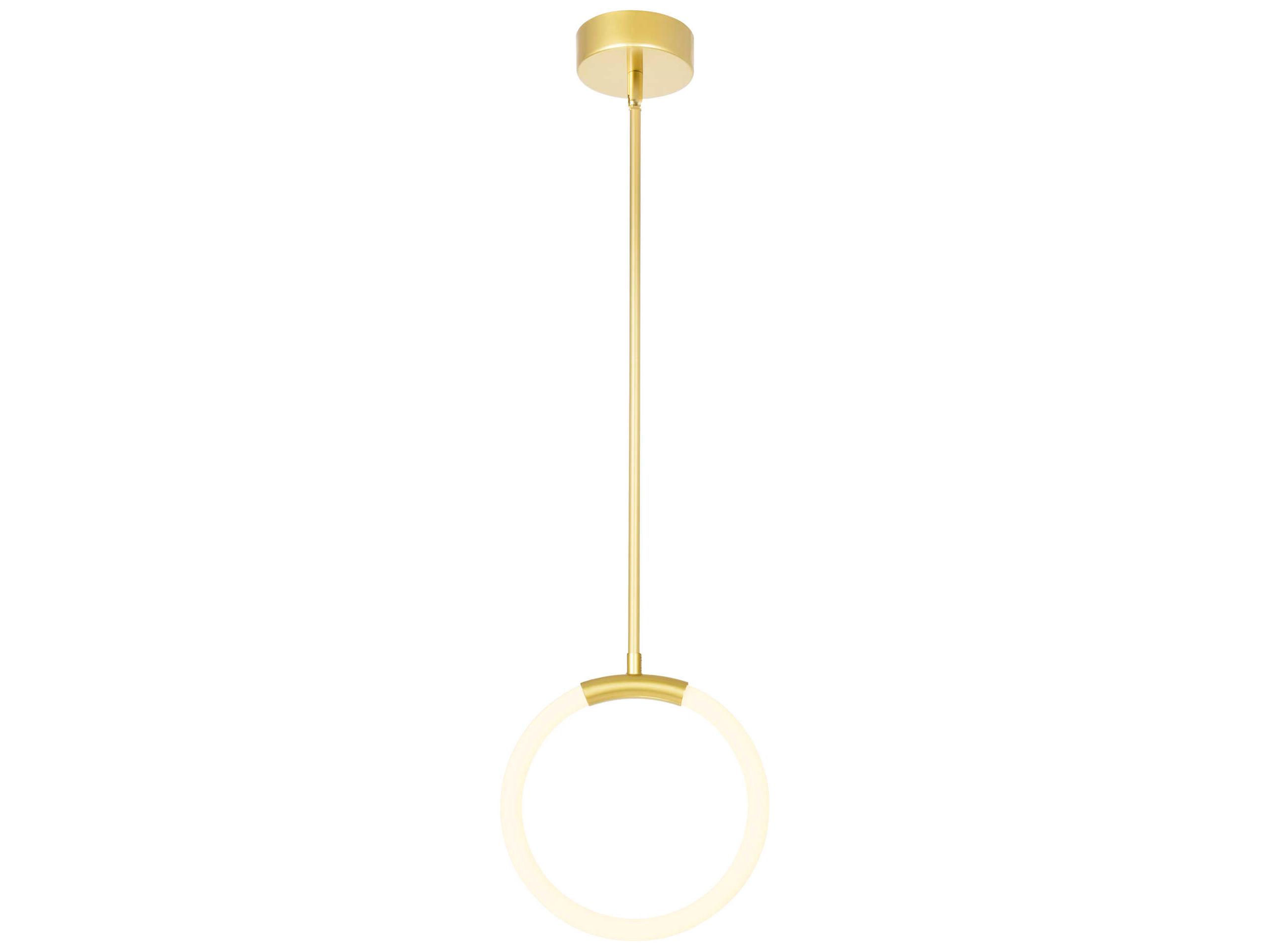 CWI Lighting Hoops Satin Gold Round Mini Pendant