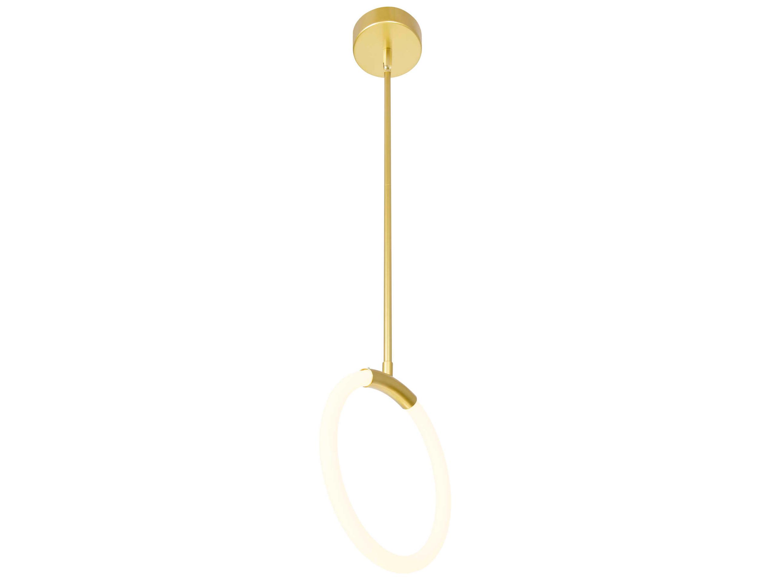 CWI Lighting Hoops Satin Gold Round Mini Pendant