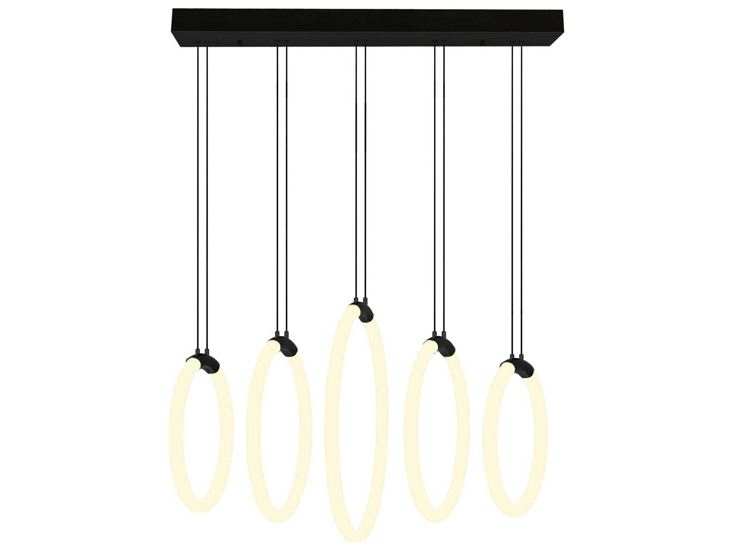 CWI Lighting Hoops Black Round Pendant