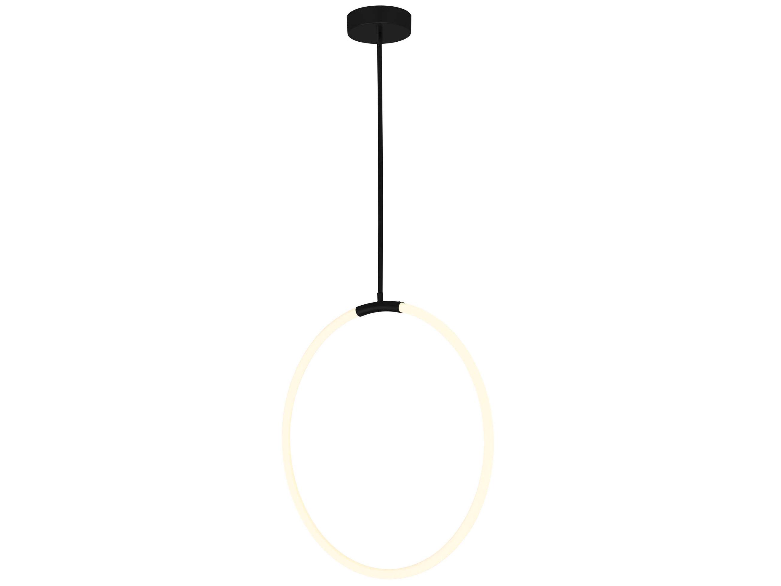 CWI Lighting Hoops Black Round Pendant