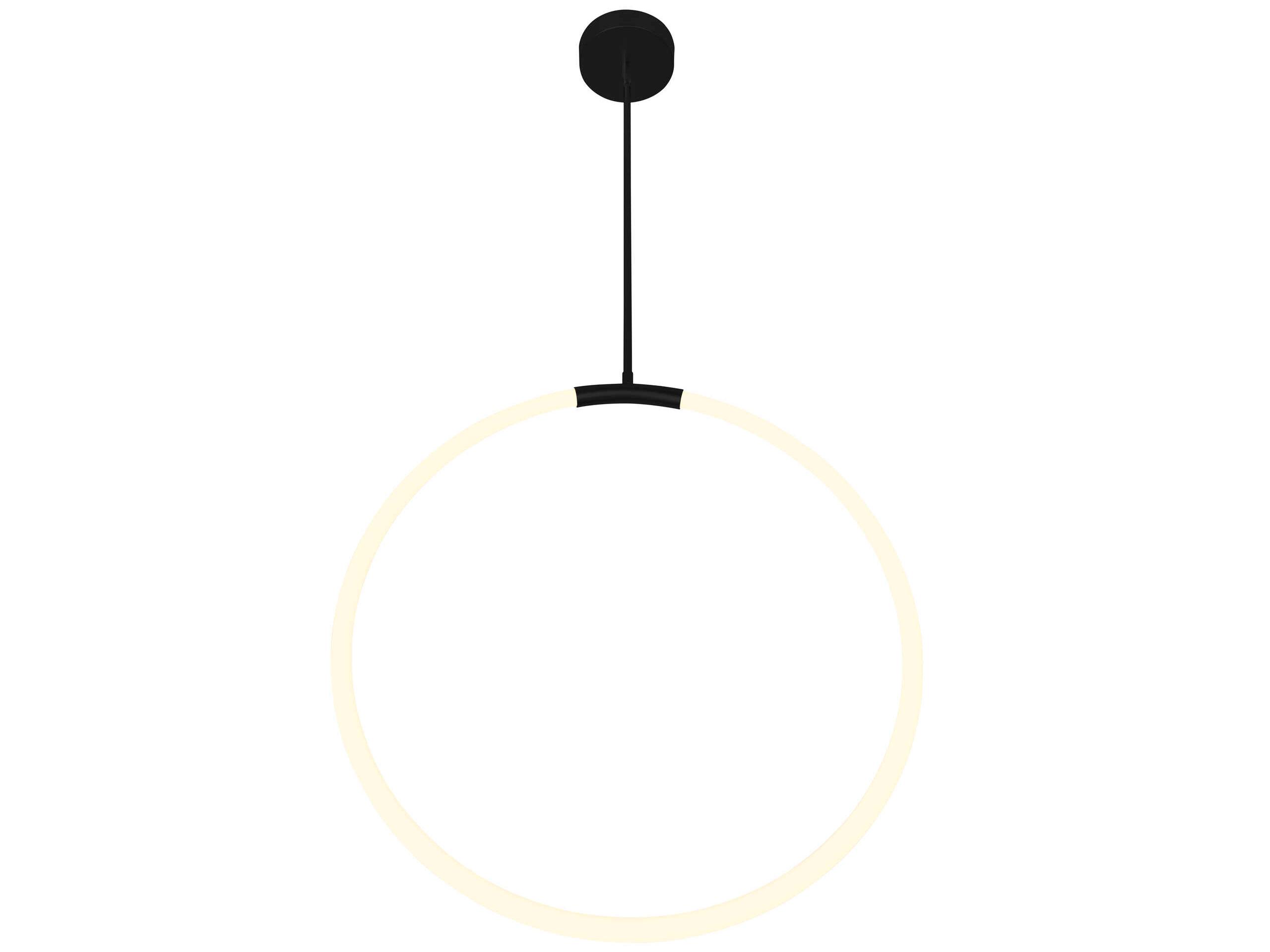 CWI Lighting Hoops Black Round Pendant