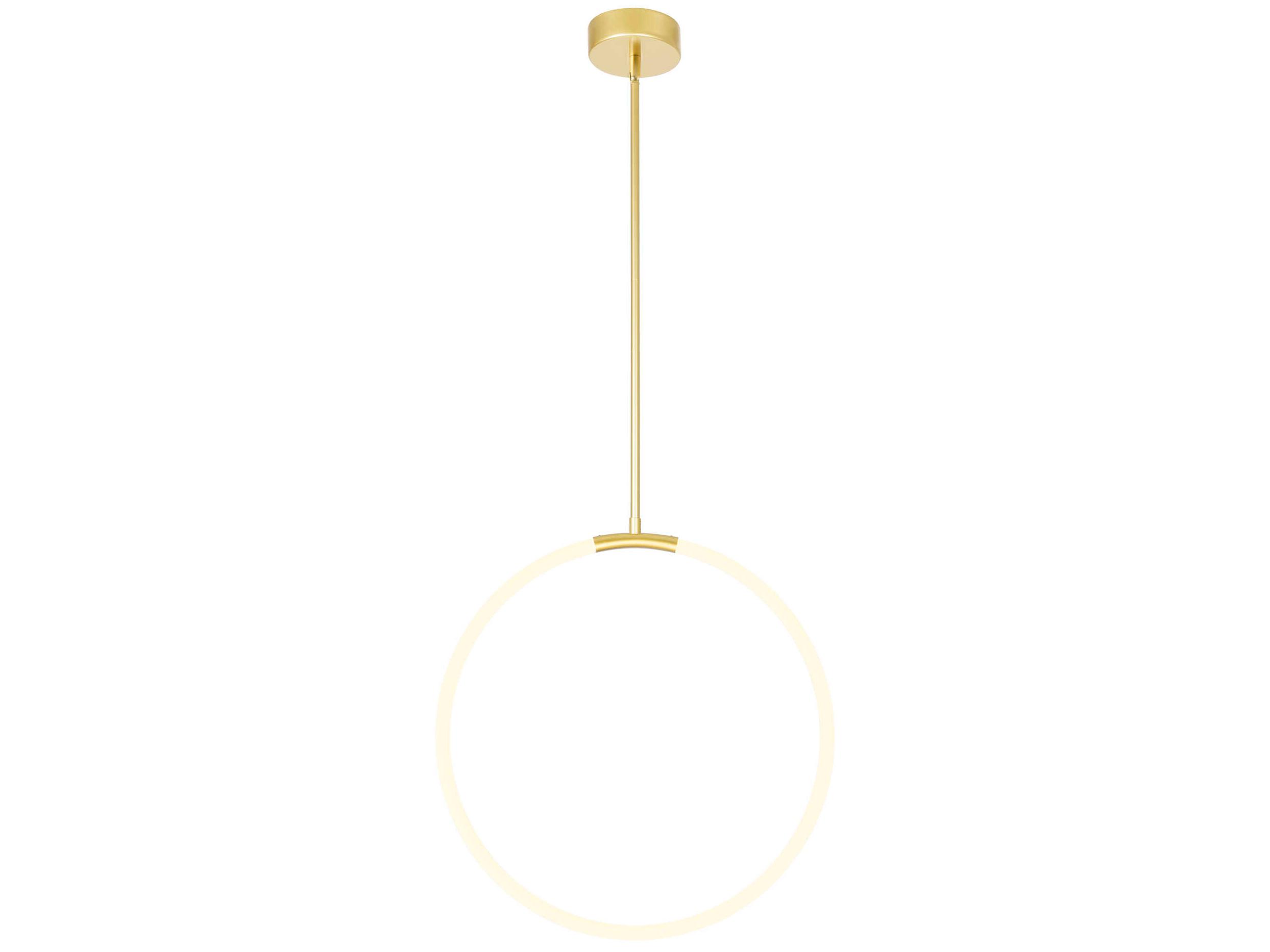 CWI Lighting Hoops Satin Gold Round Pendant