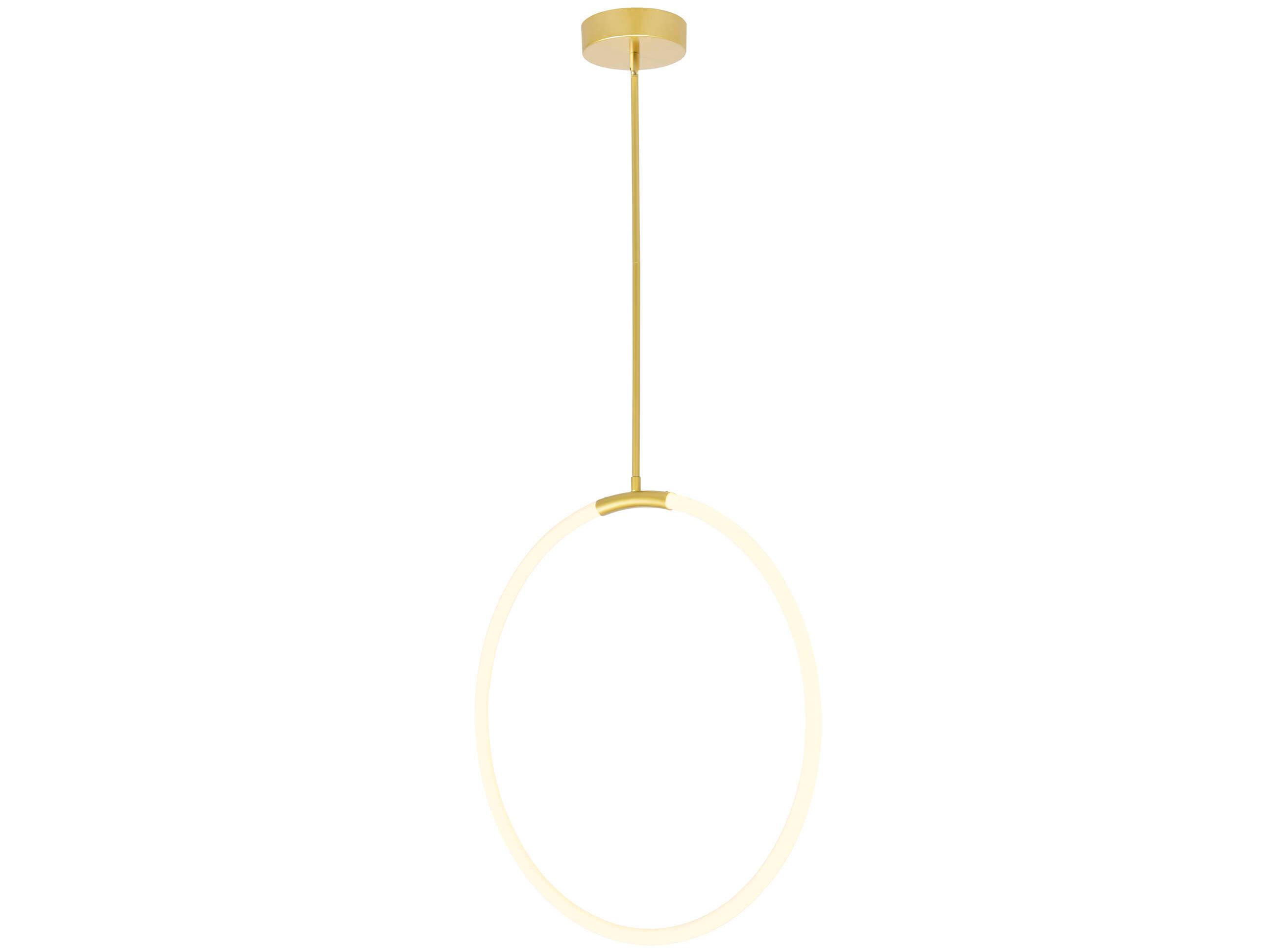 CWI Lighting Hoops Satin Gold Round Pendant