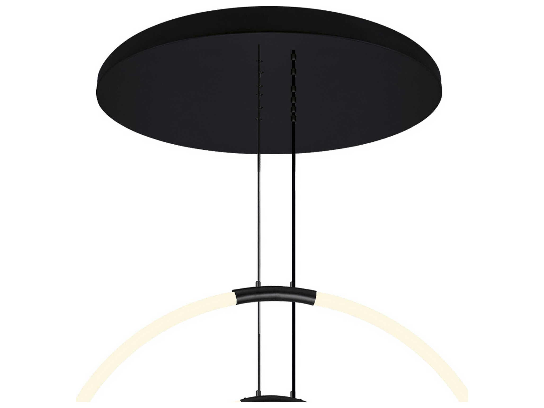 CWI Lighting Hoops Black Round Pendant