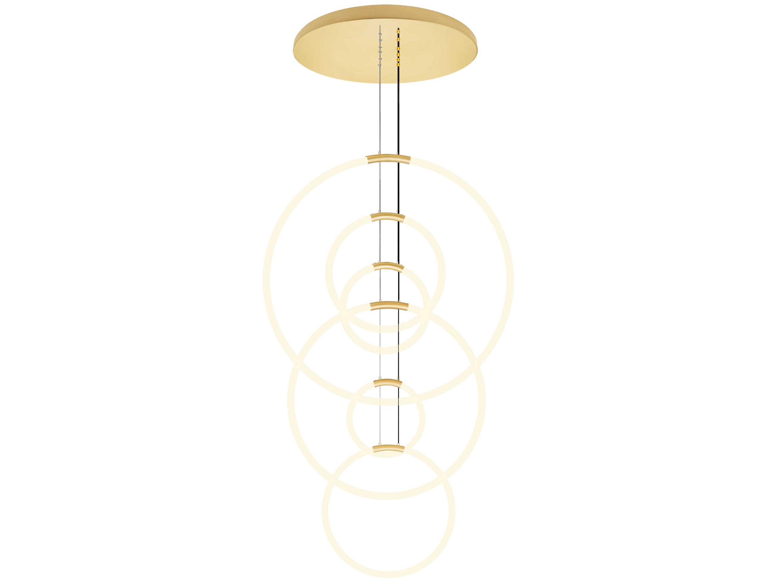 CWI Lighting Hoops Satin Gold Round Pendant