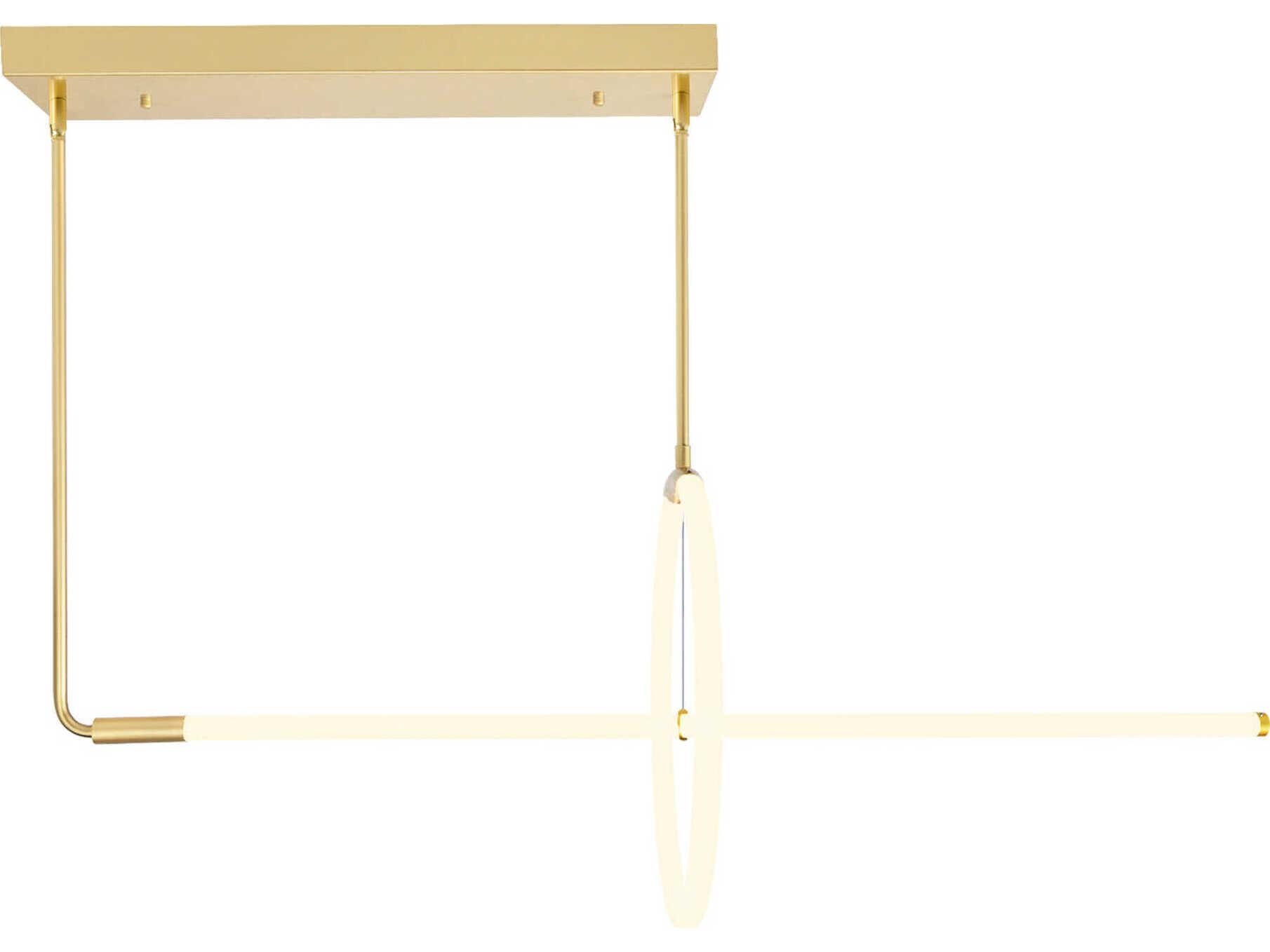 CWI Lighting Hoops Satin Gold Geometric Island Pendant