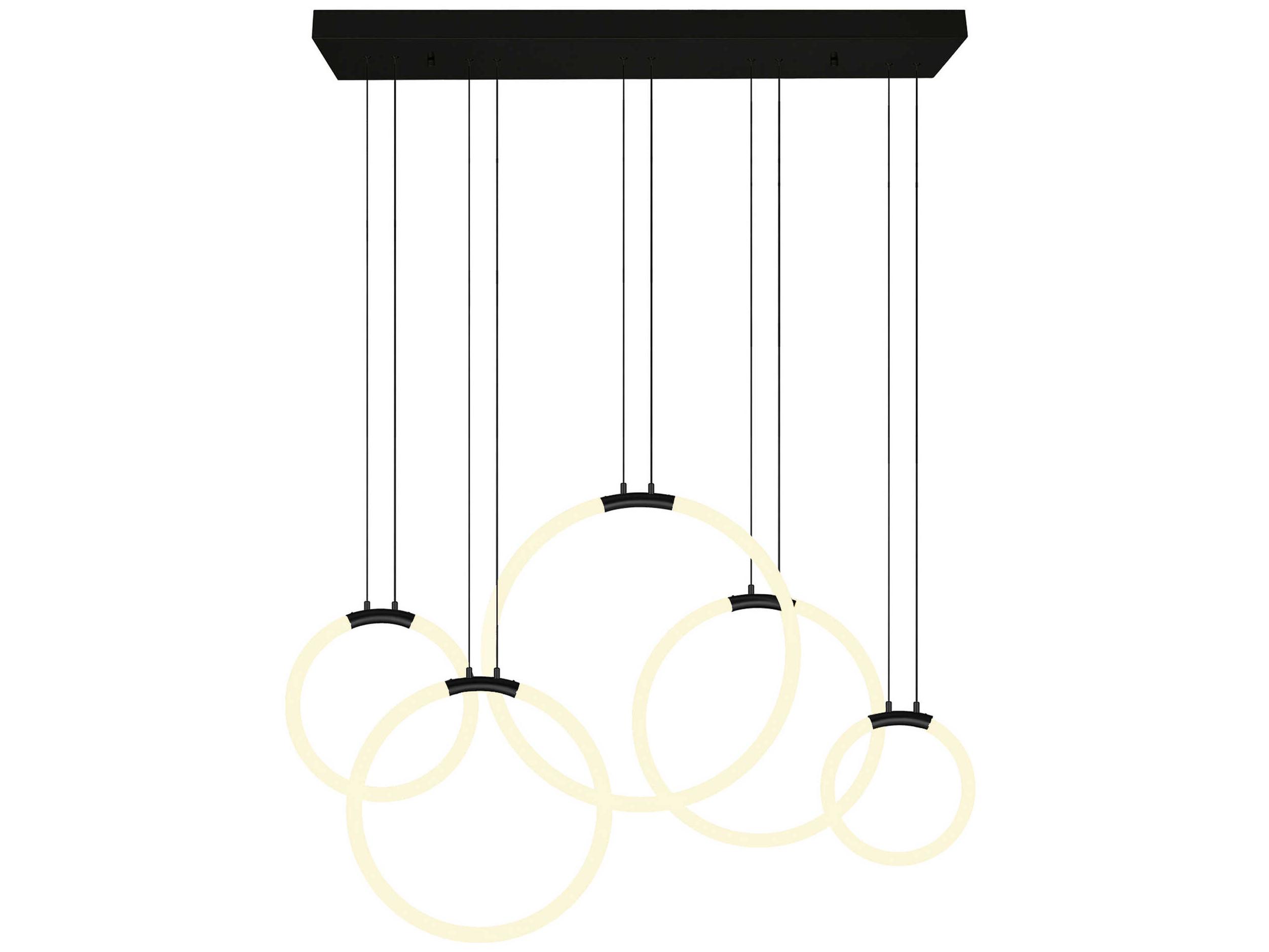 CWI Lighting Hoops Black Round Island Pendant