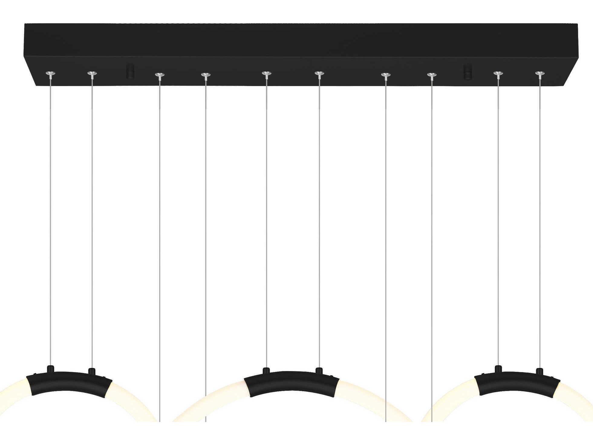 CWI Lighting Hoops Black Round Island Pendant