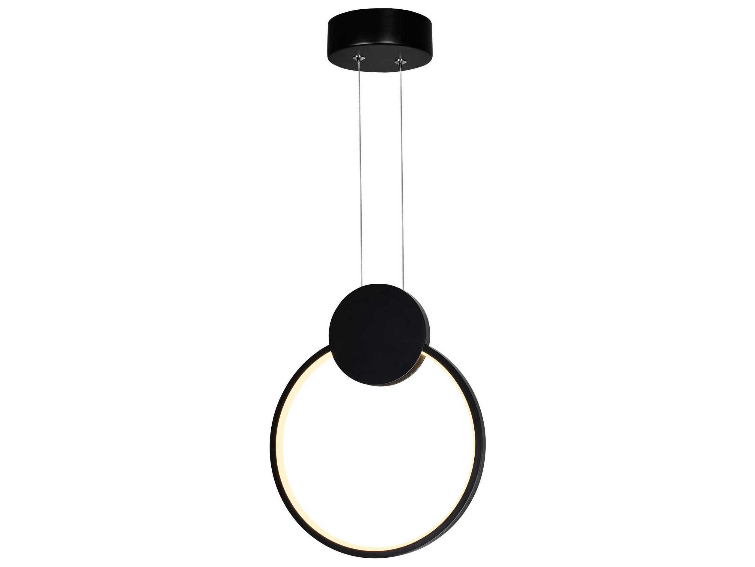 CWI Lighting Pulley Black Geometric Round Mini Pendant