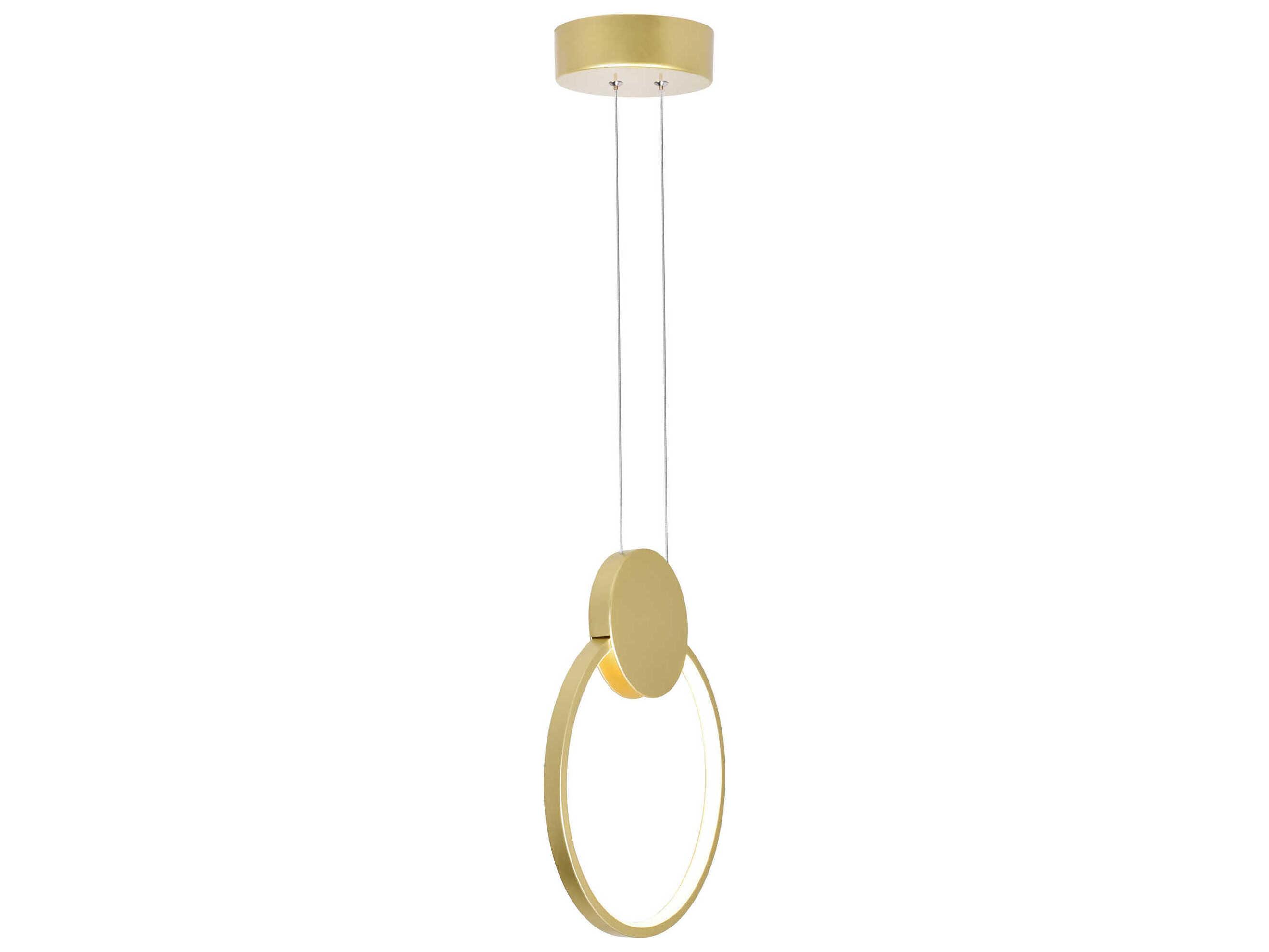 CWI Lighting Pulley Satin Gold Geometric Round Mini Pendant