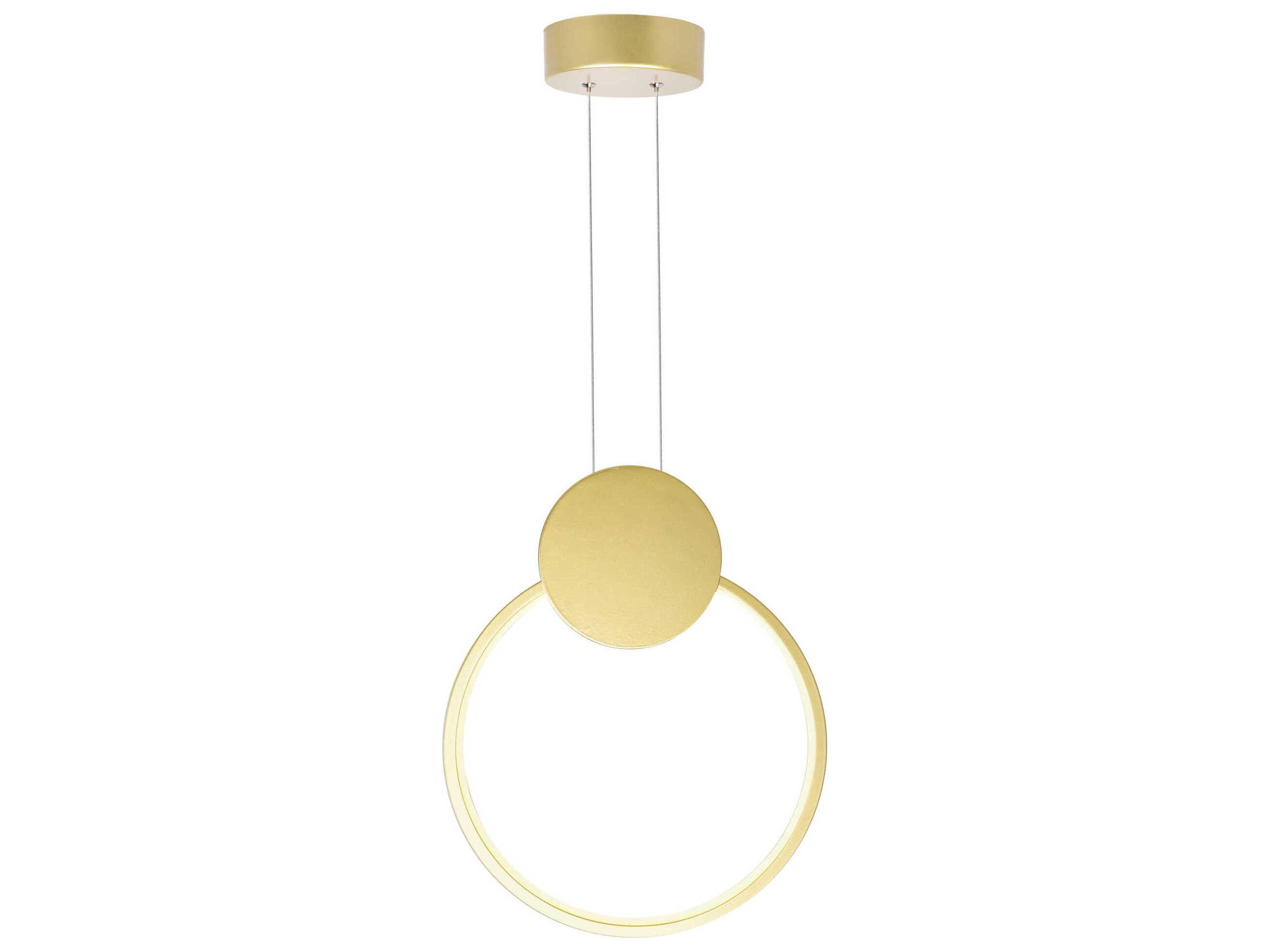 CWI Lighting Pulley Satin Gold Geometric Round Mini Pendant