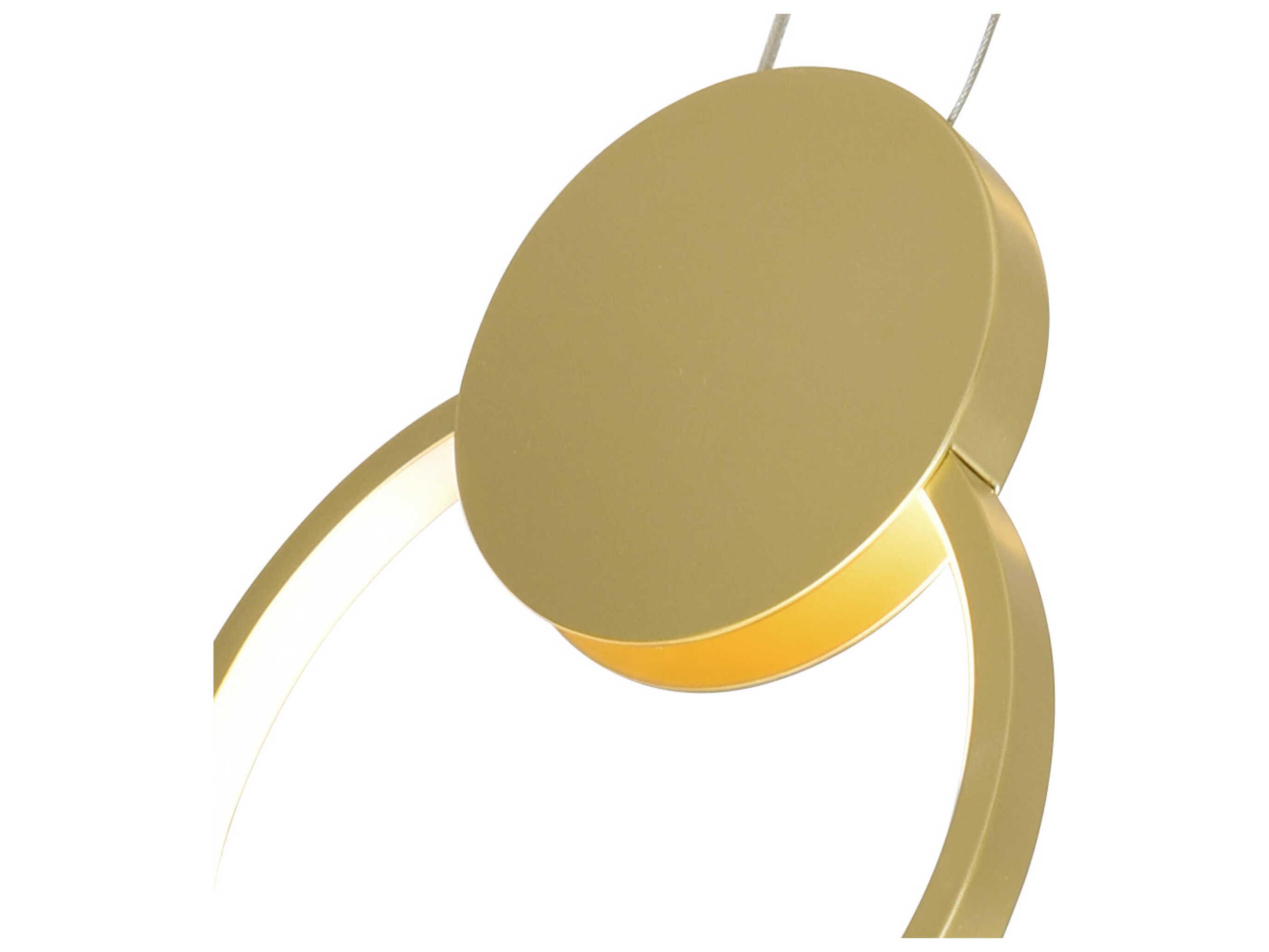 CWI Lighting Pulley Satin Gold Geometric Round Mini Pendant