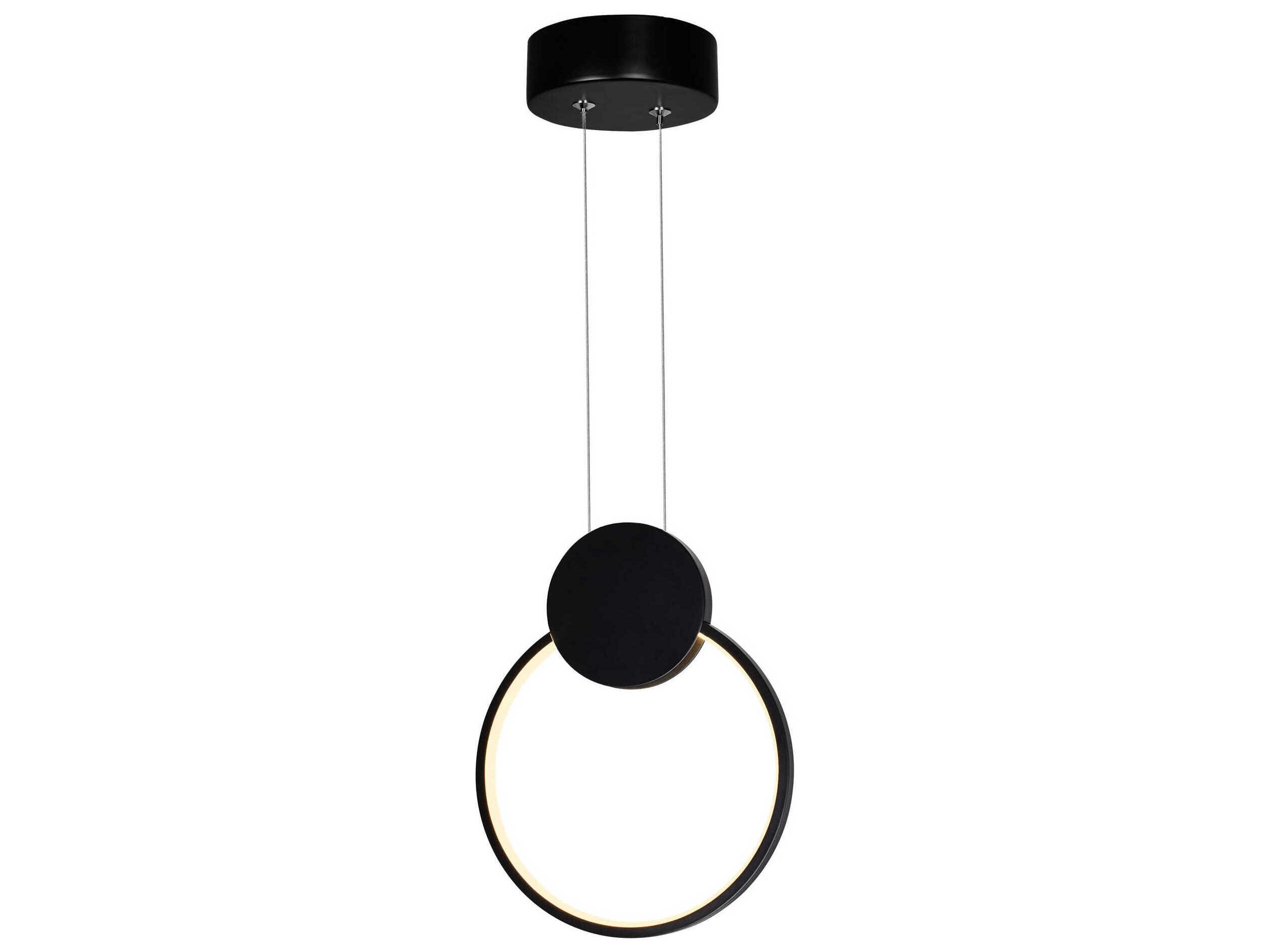CWI Lighting Pulley Black Geometric Round Mini Pendant