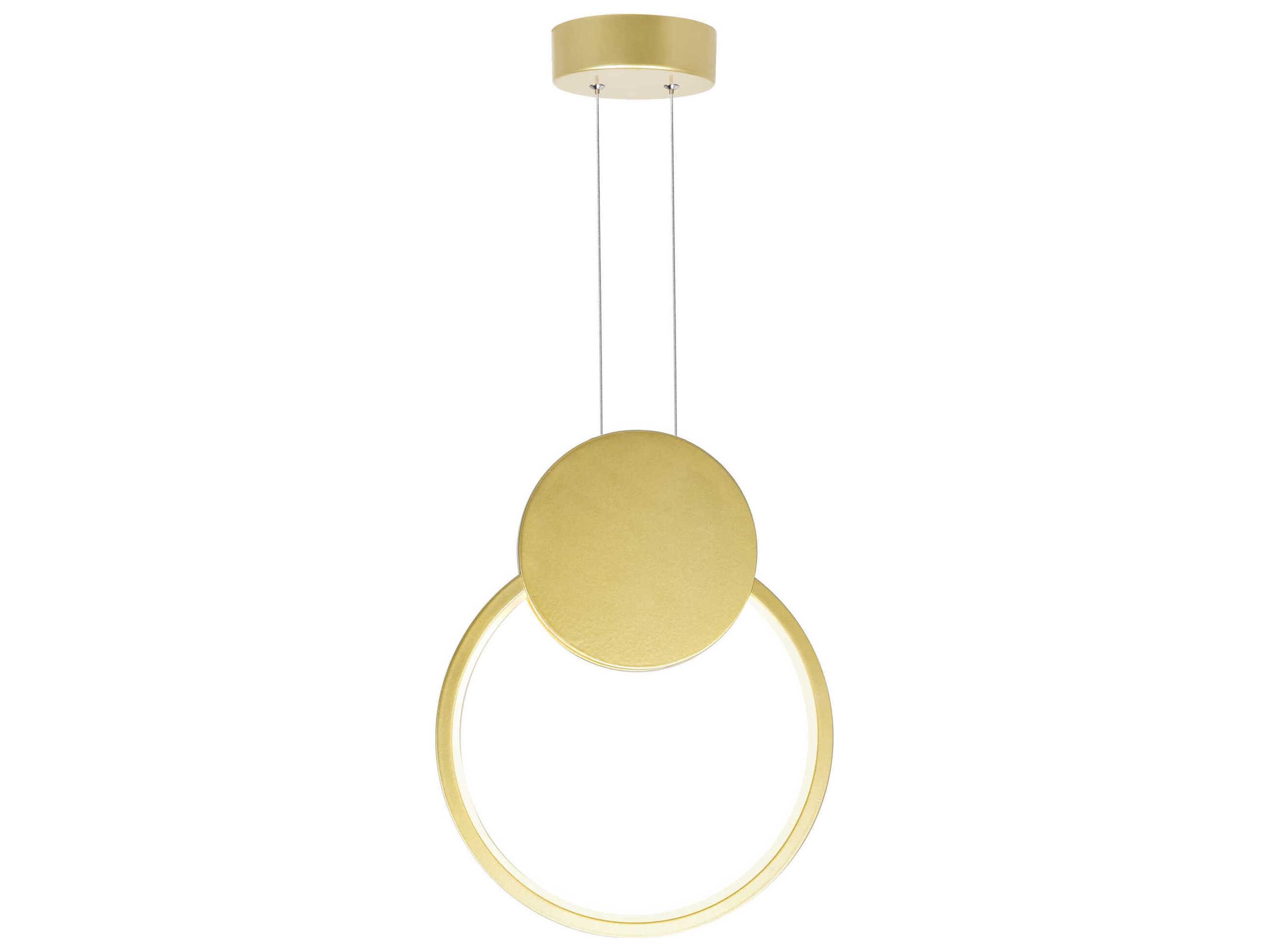 CWI Lighting Pulley Satin Gold Geometric Round Mini Pendant