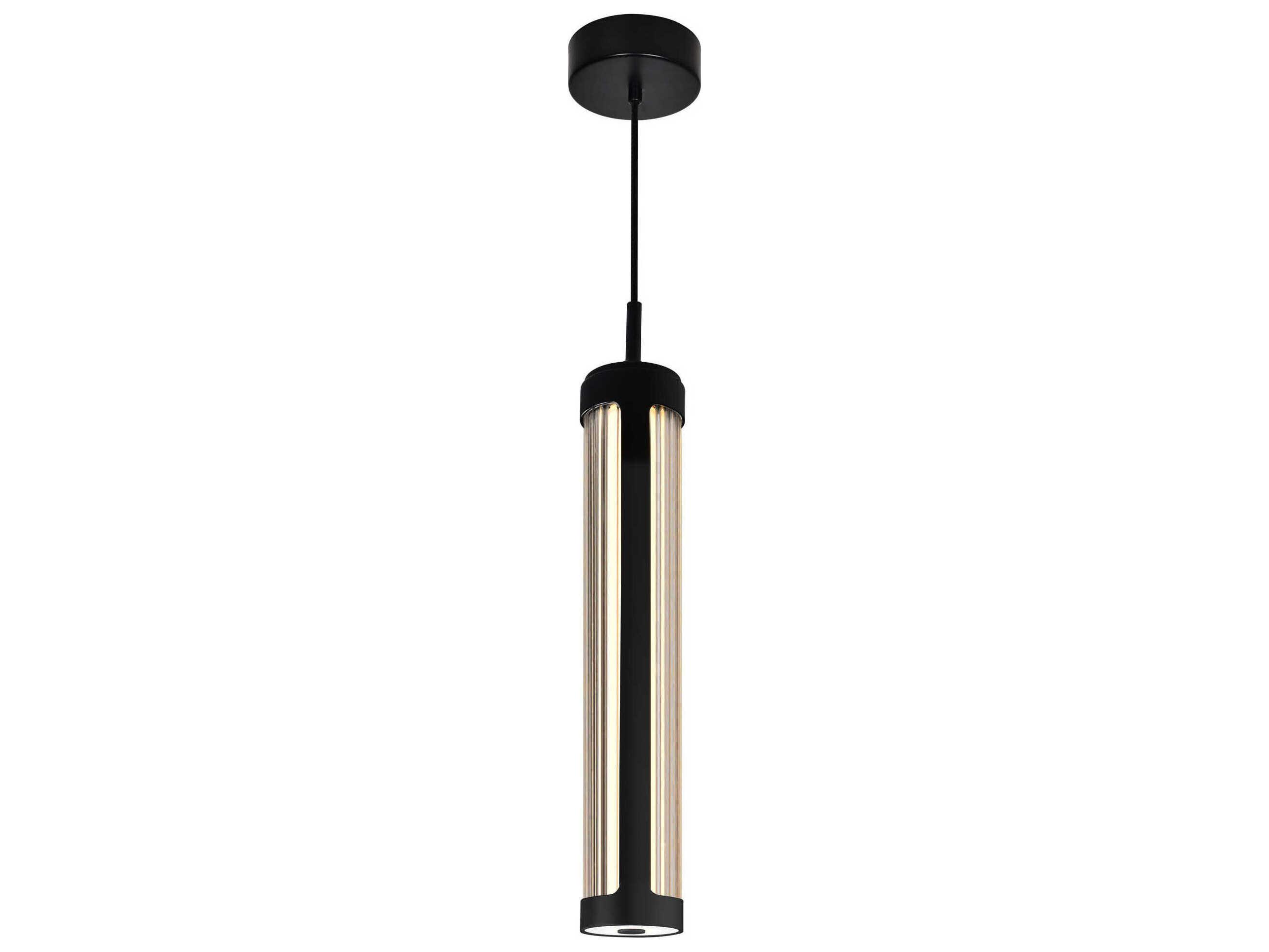 CWI Lighting Neva Black Cylinder Mini Pendant